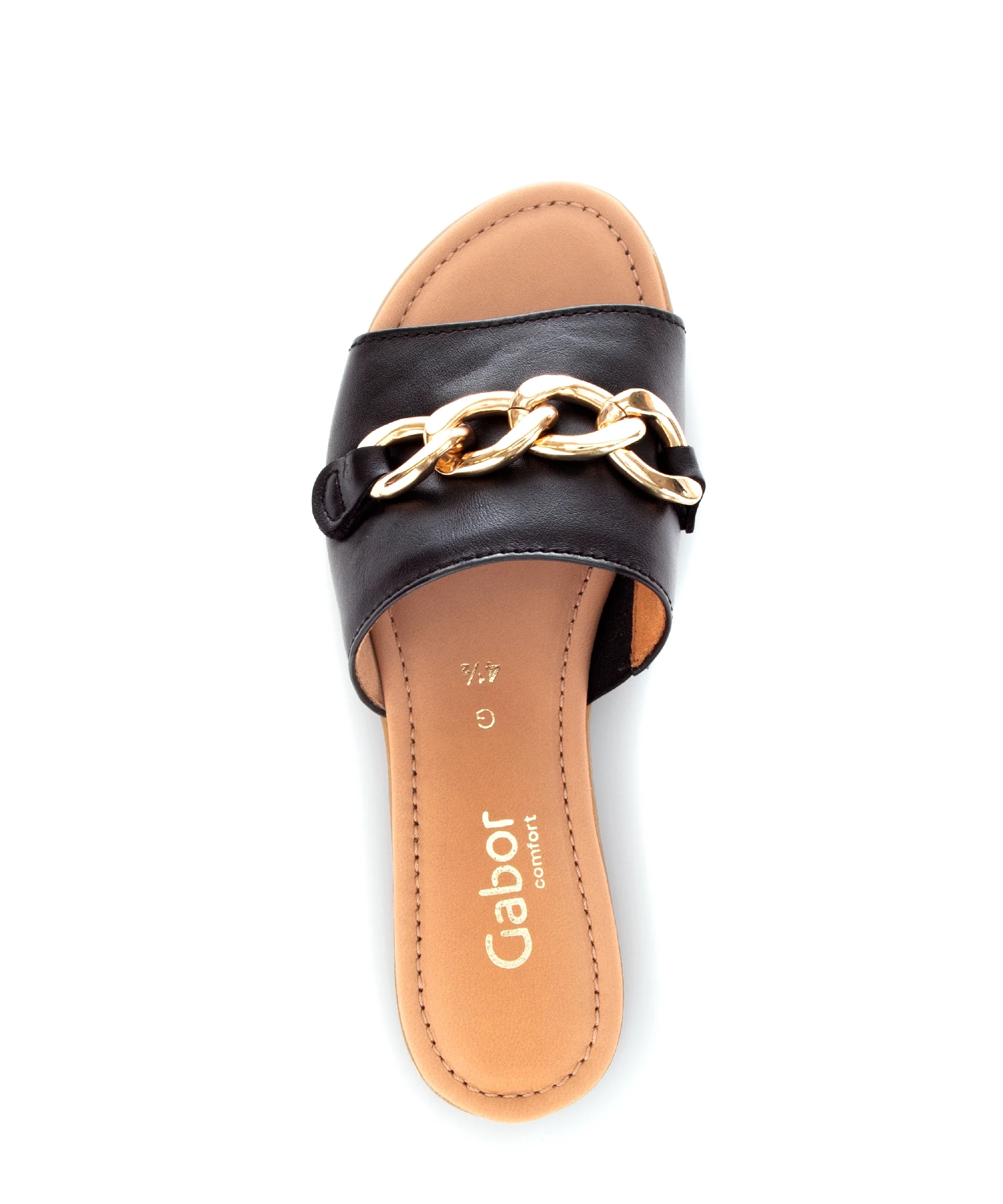 Sandales noires en cuir lisse - Image 6