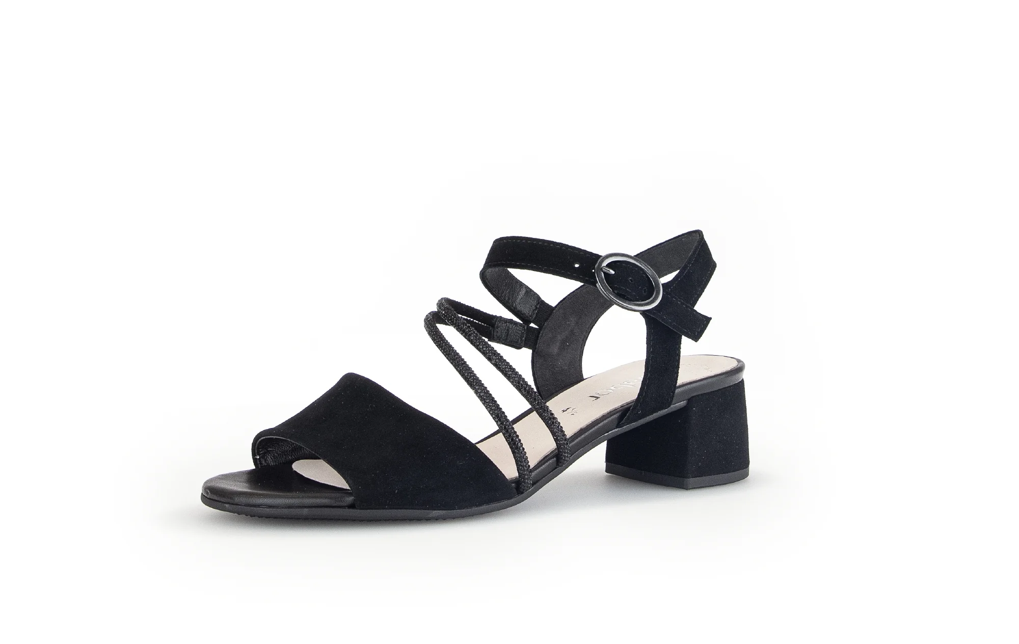 Sandales noires en cuir velours - Image 3