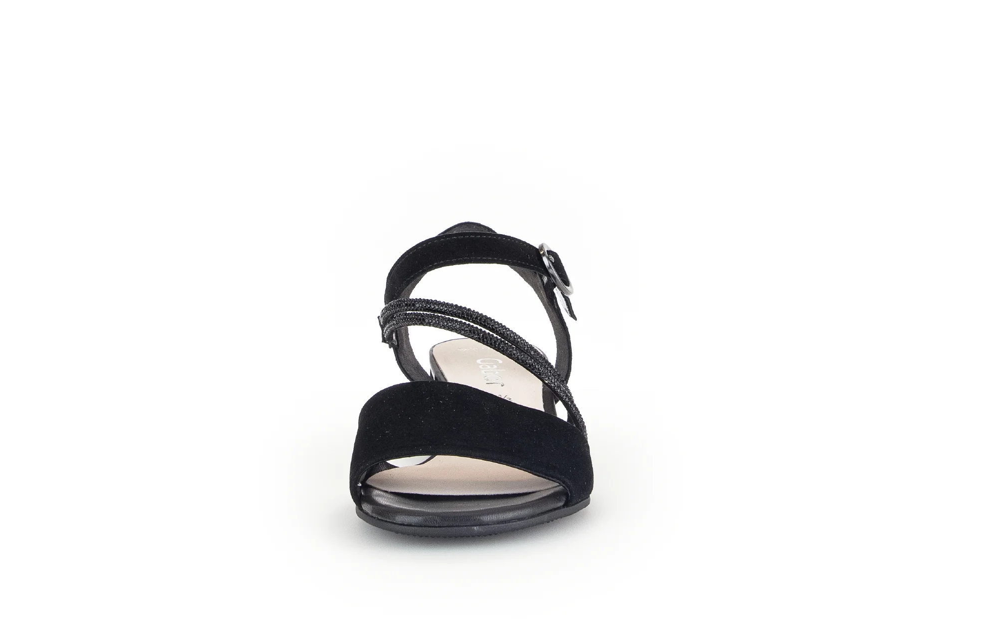 Sandales noires en cuir velours - Image 4