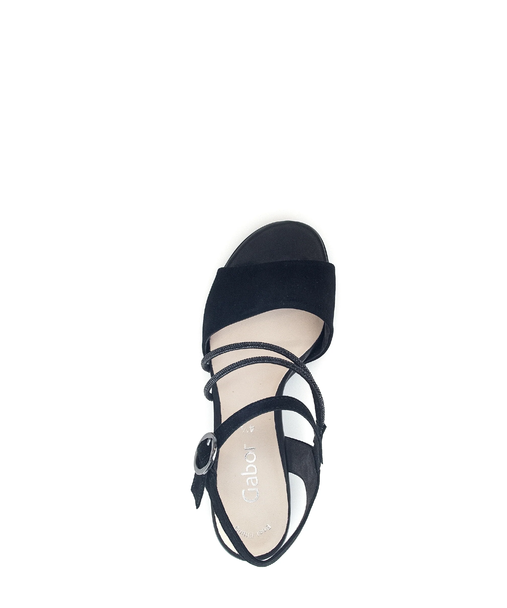Sandales noires en cuir velours - Image 5