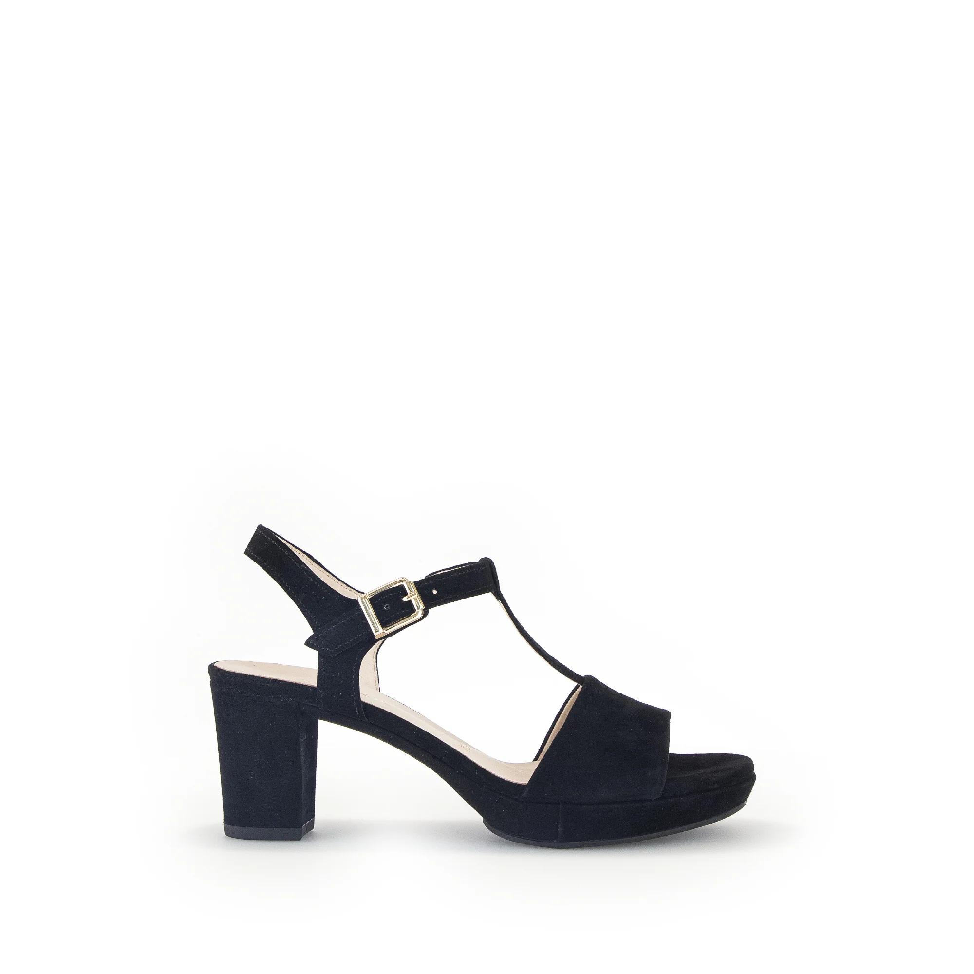 Sandales noires en cuir velours