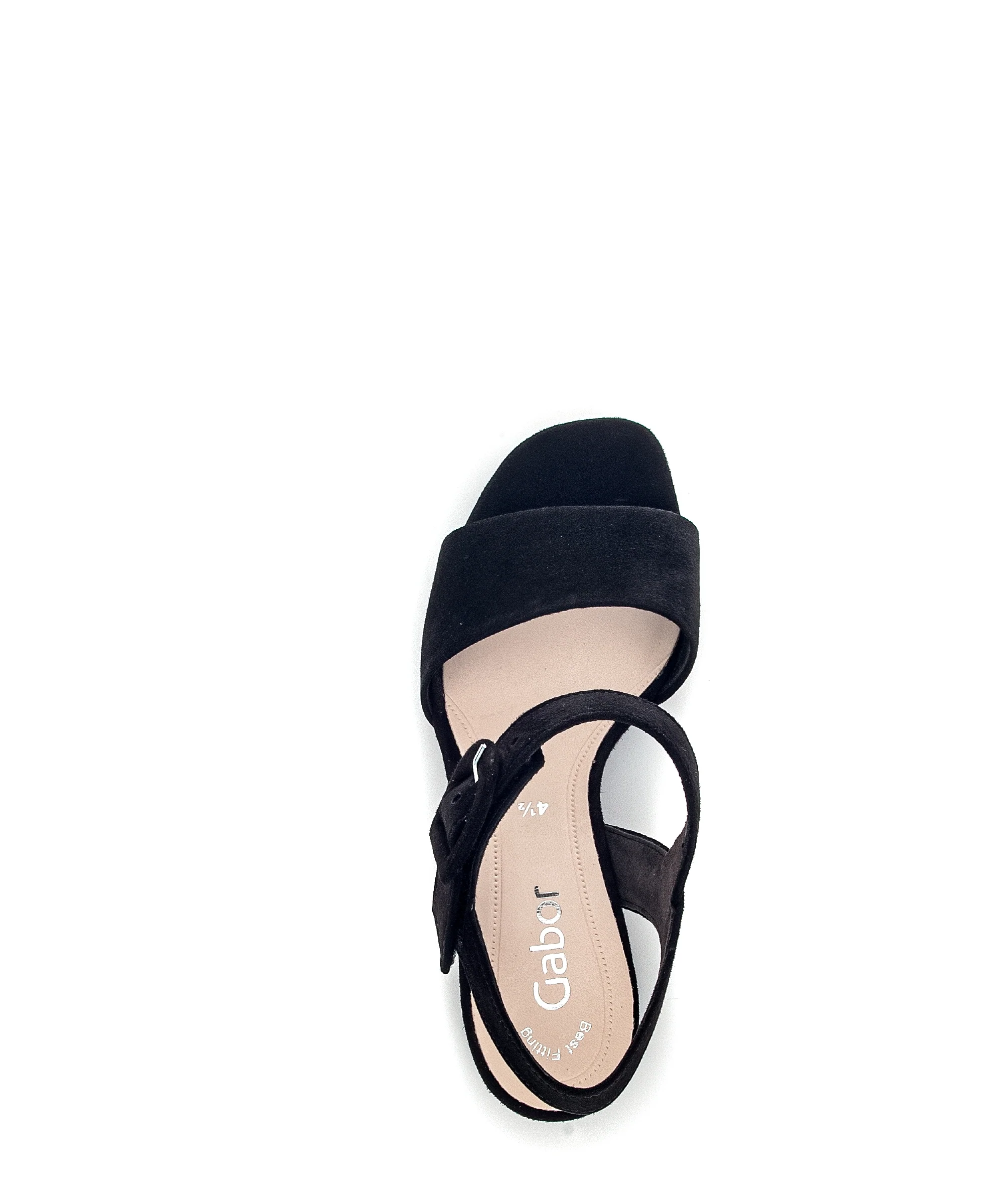 Sandales noires en cuir velours - Image 5