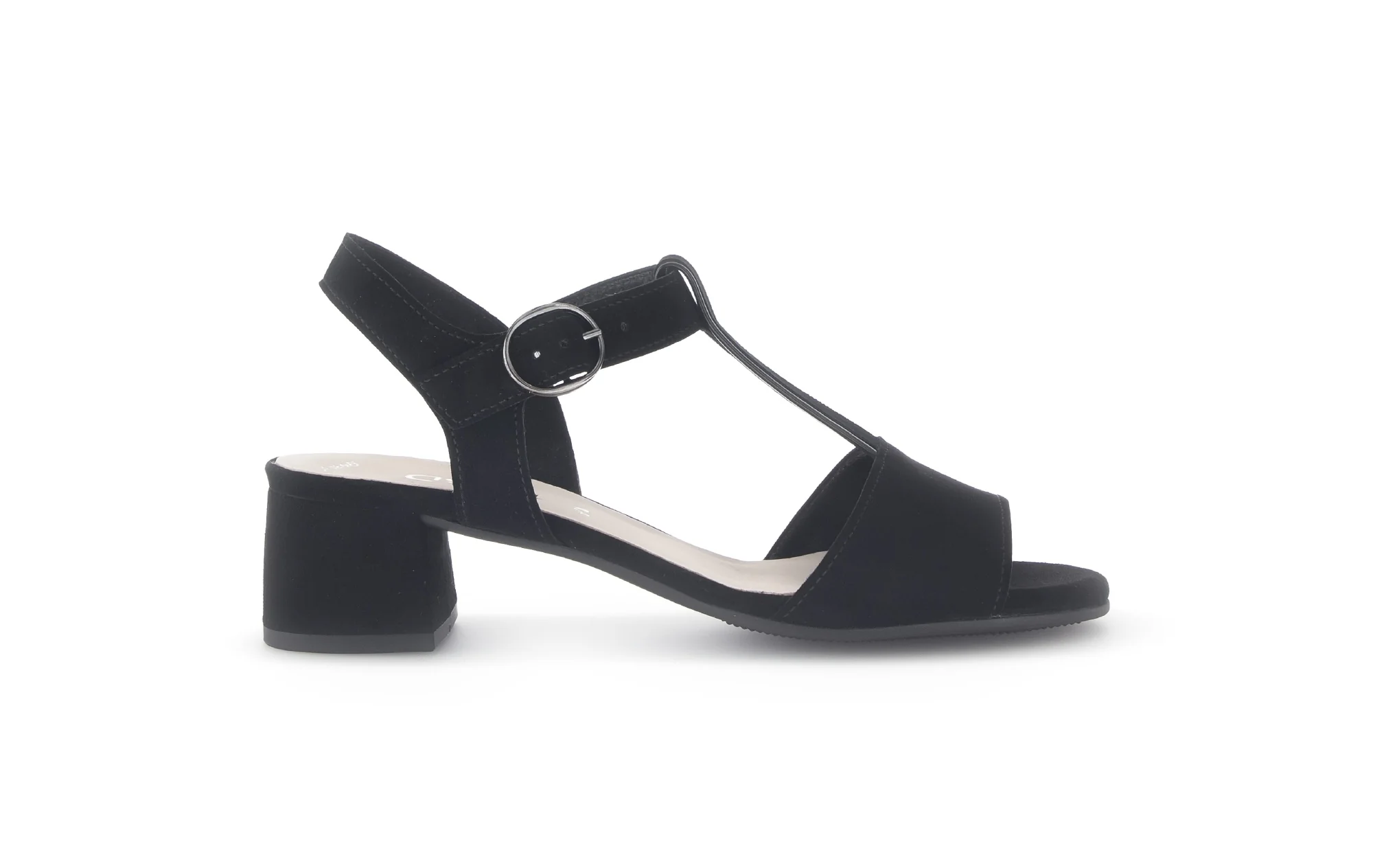 Sandales noires en cuir velours