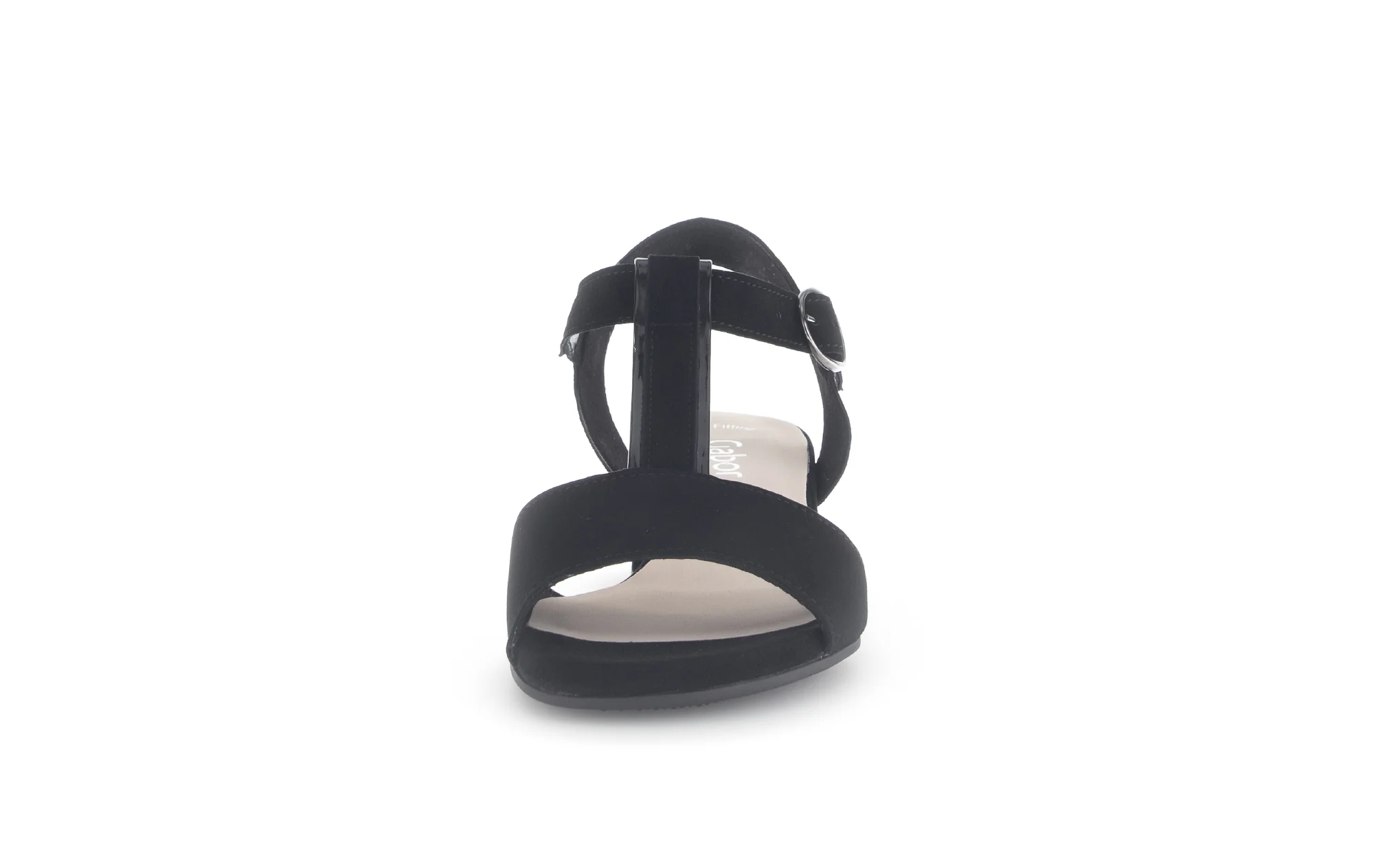 Sandales noires en cuir velours - Image 5