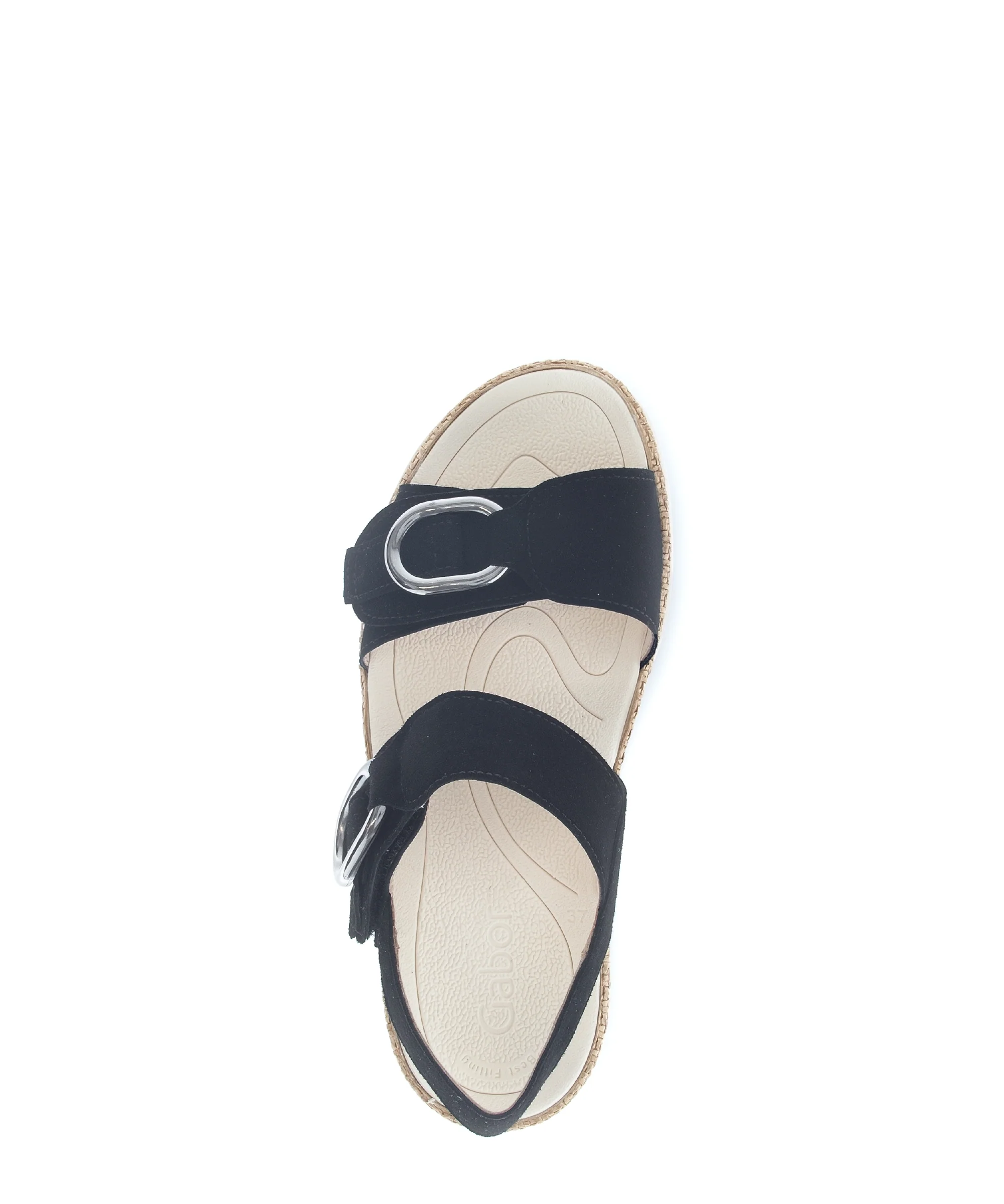 Sandales noires en cuir velours - Image 3