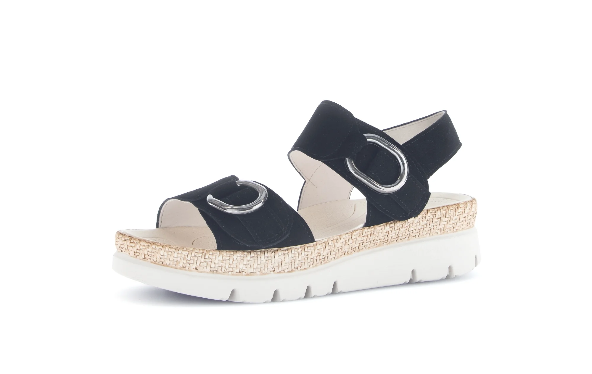 Sandales noires en cuir velours - Image 6