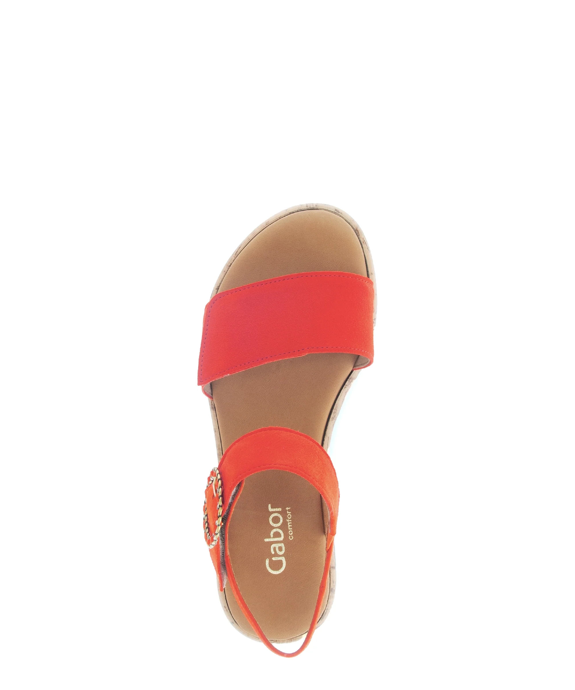 Sandales oranges en cuir velours - Image 3