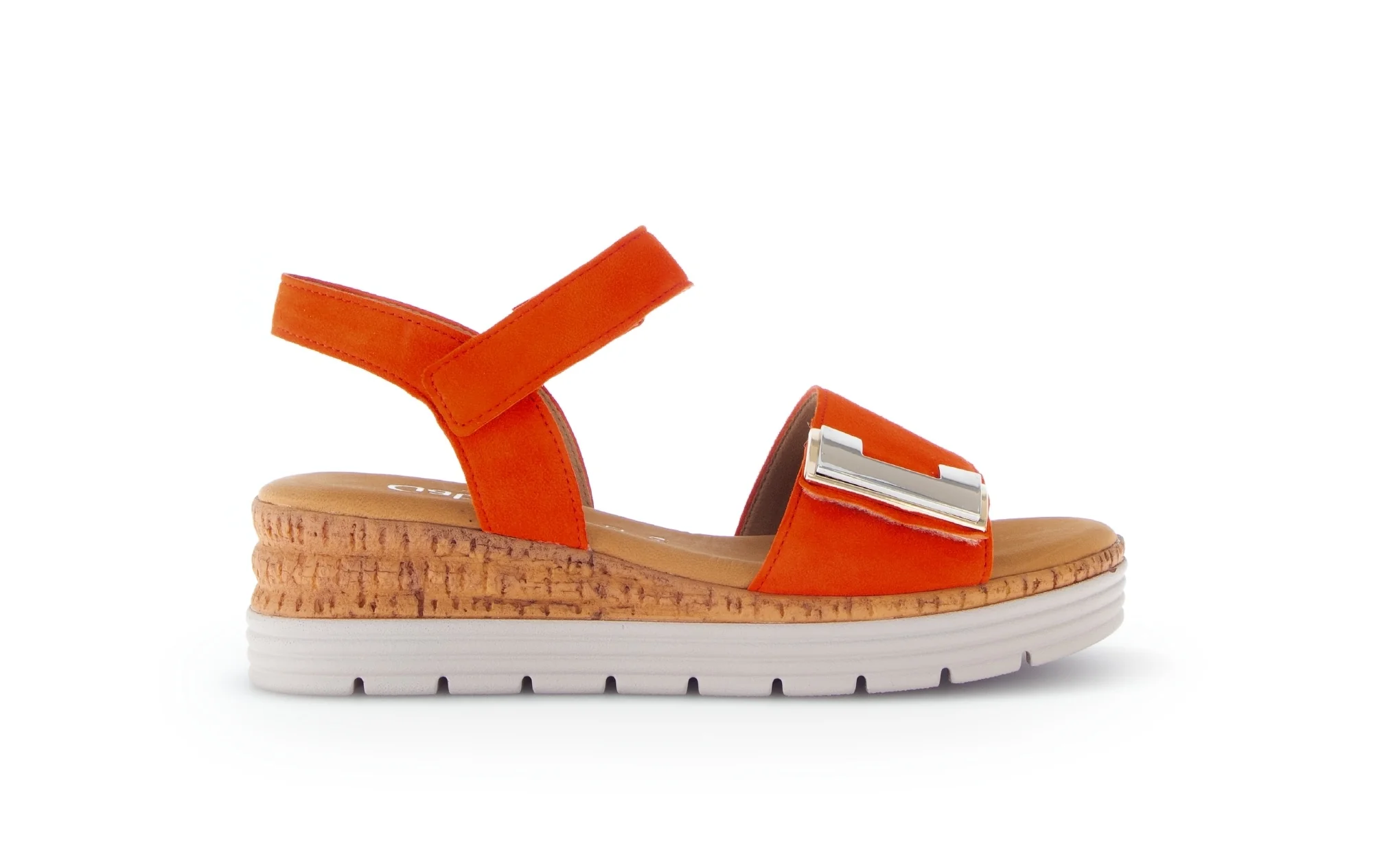 Sandales oranges en cuir velours