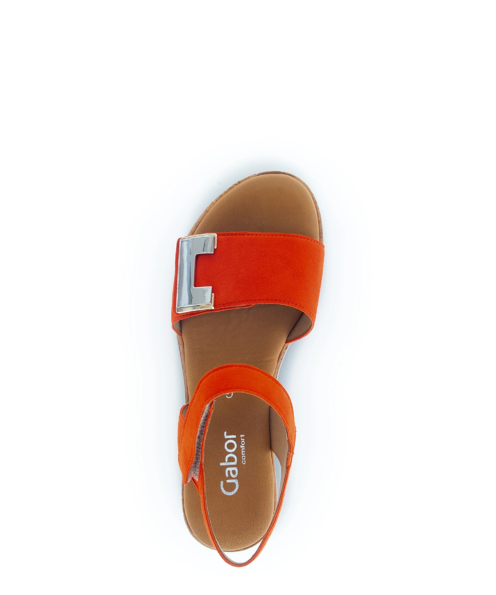 Sandales oranges en cuir velours - Image 3