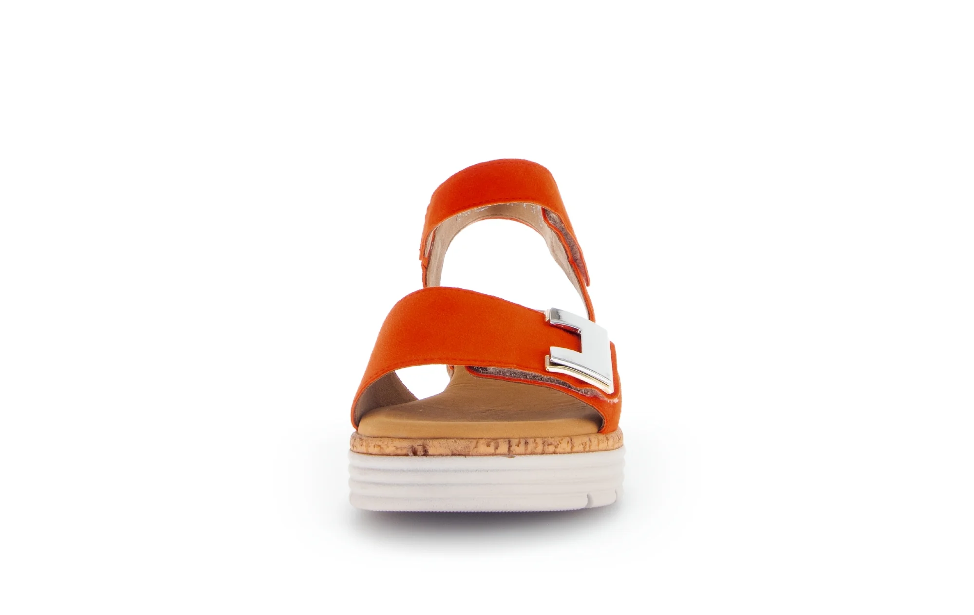 Sandales oranges en cuir velours - Image 5