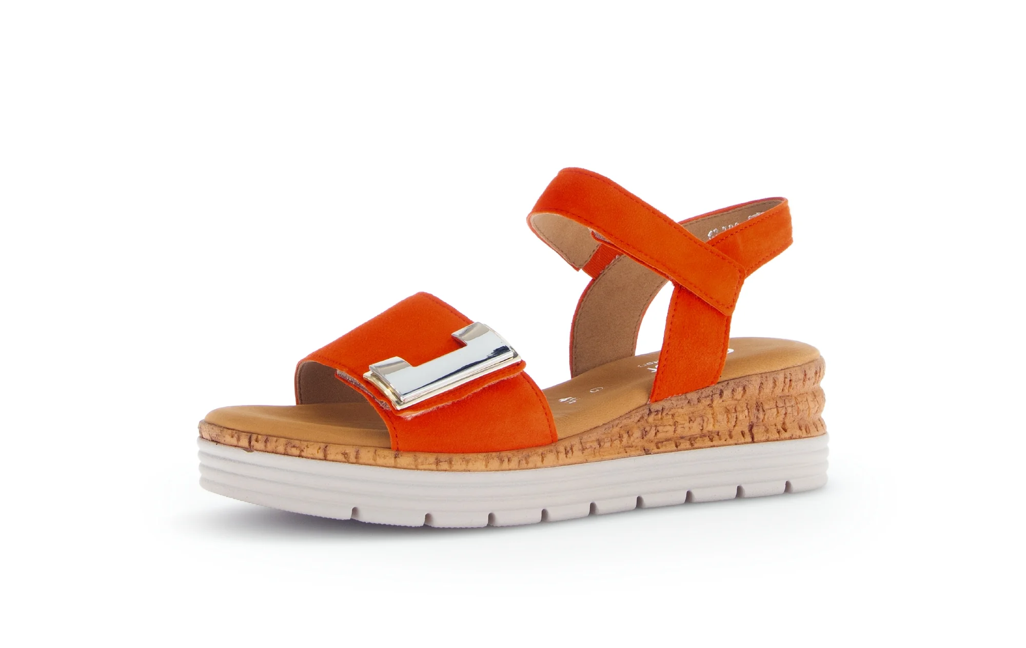 Sandales oranges en cuir velours - Image 6
