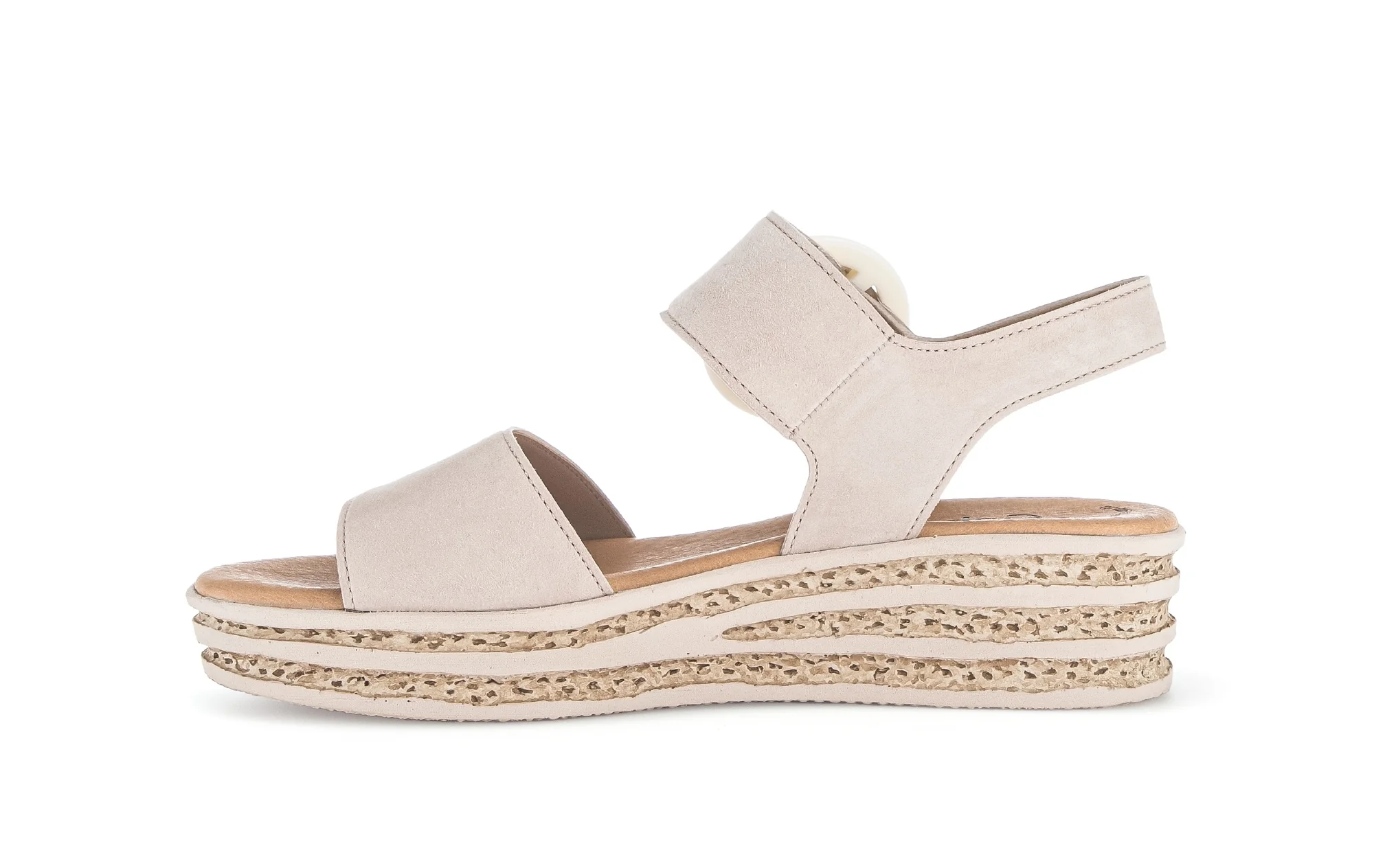 Sandales rose clair en cuir velours - Image 2