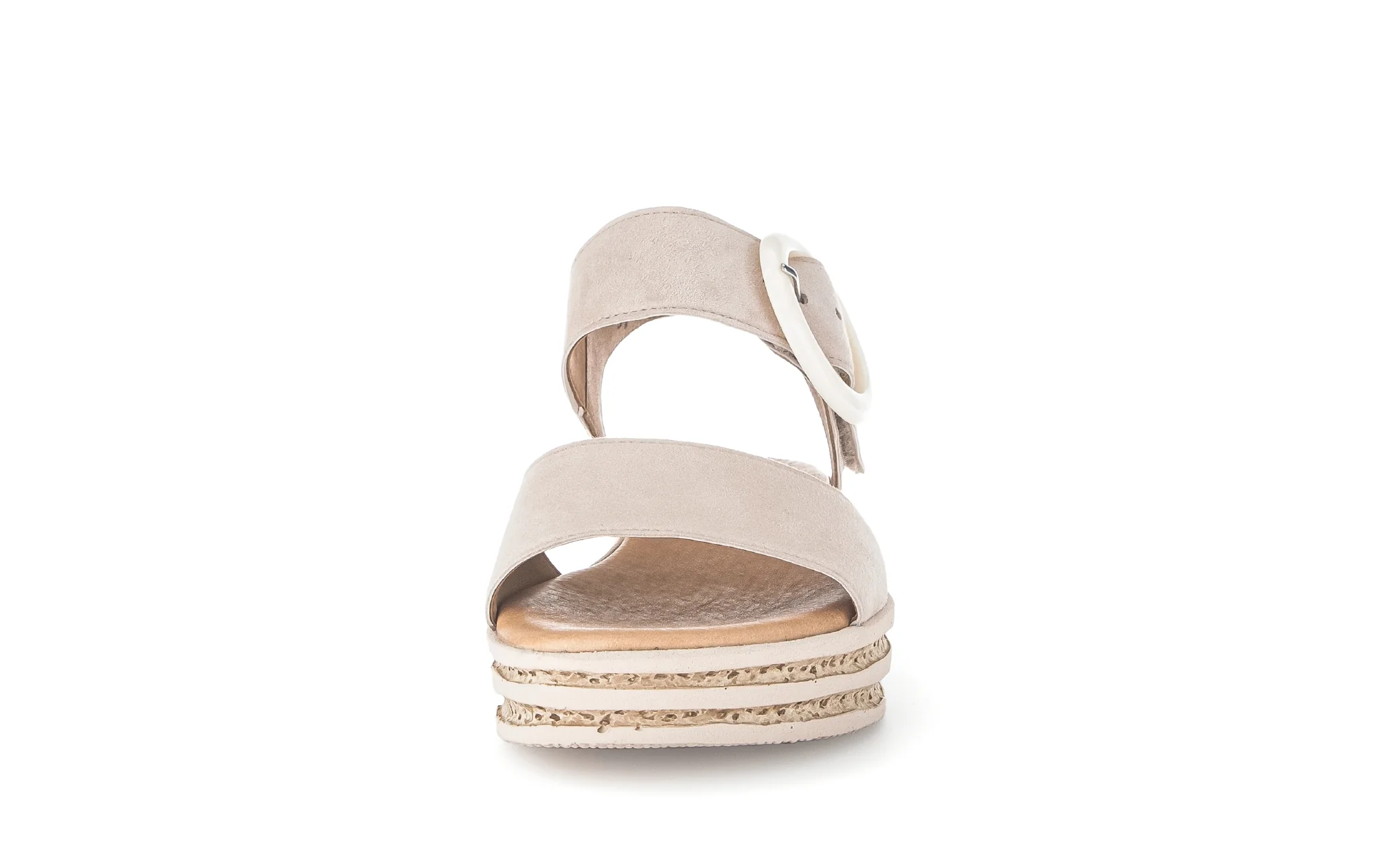 Sandales rose clair en cuir velours - Image 5