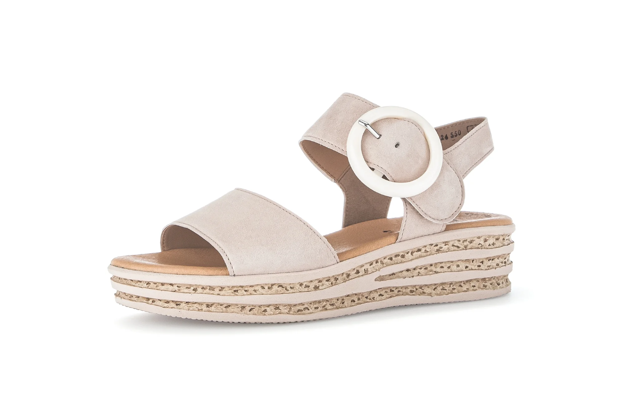 Sandales rose clair en cuir velours - Image 6