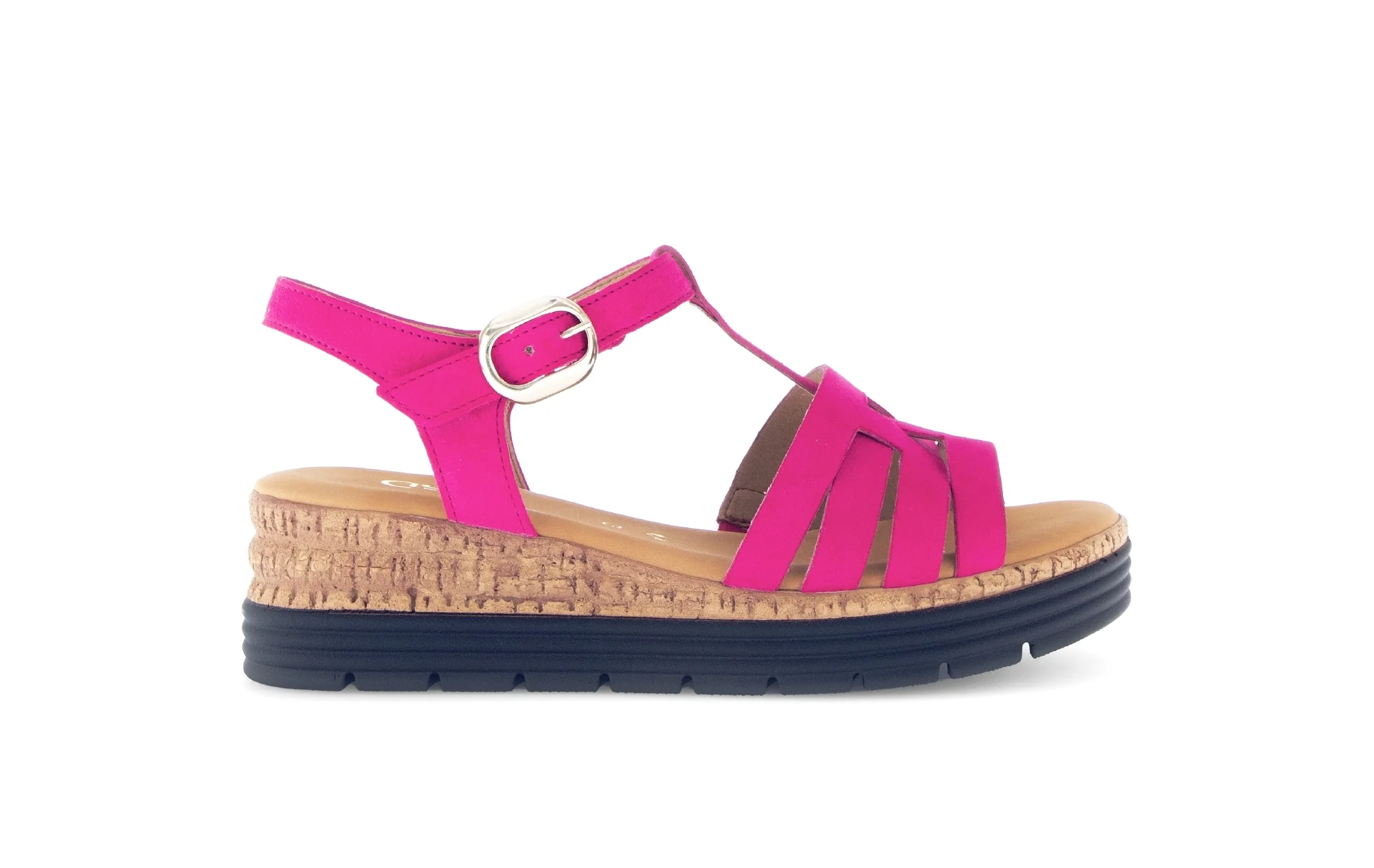 Sandales rose foncé en cuir velours
