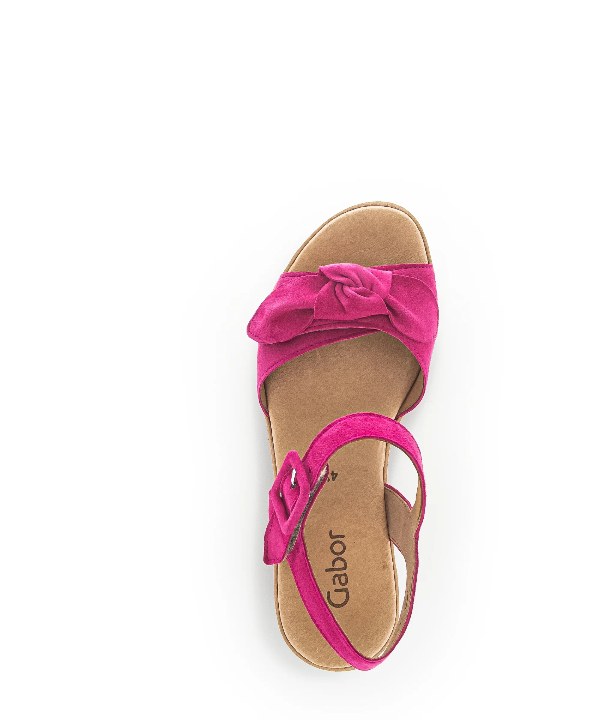 Sandales rose foncé en cuir velours - Image 3
