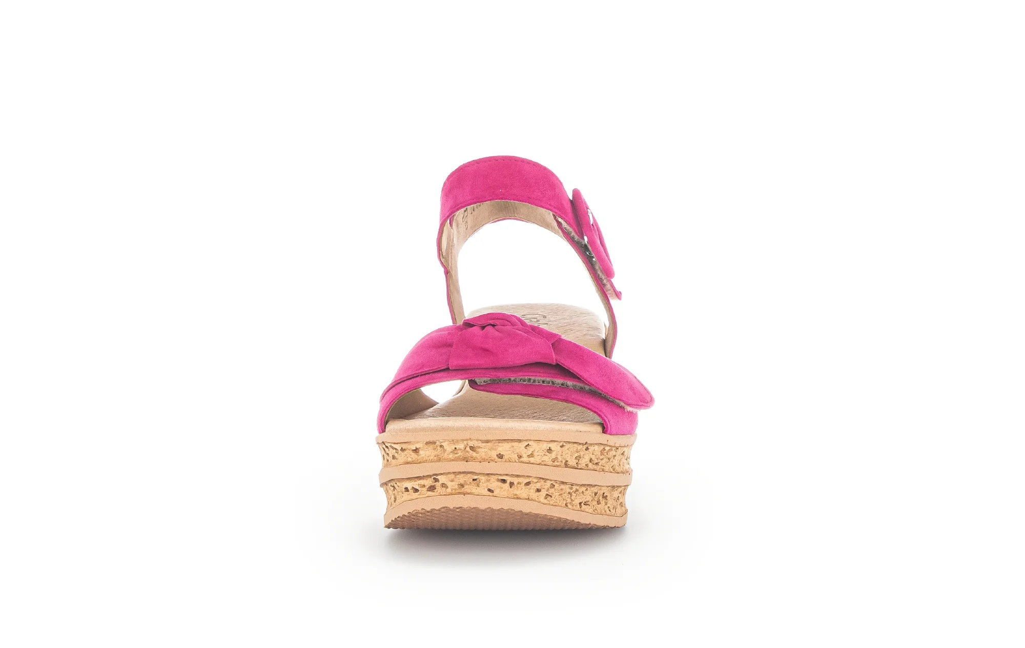 Sandales rose foncé en cuir velours - Image 5