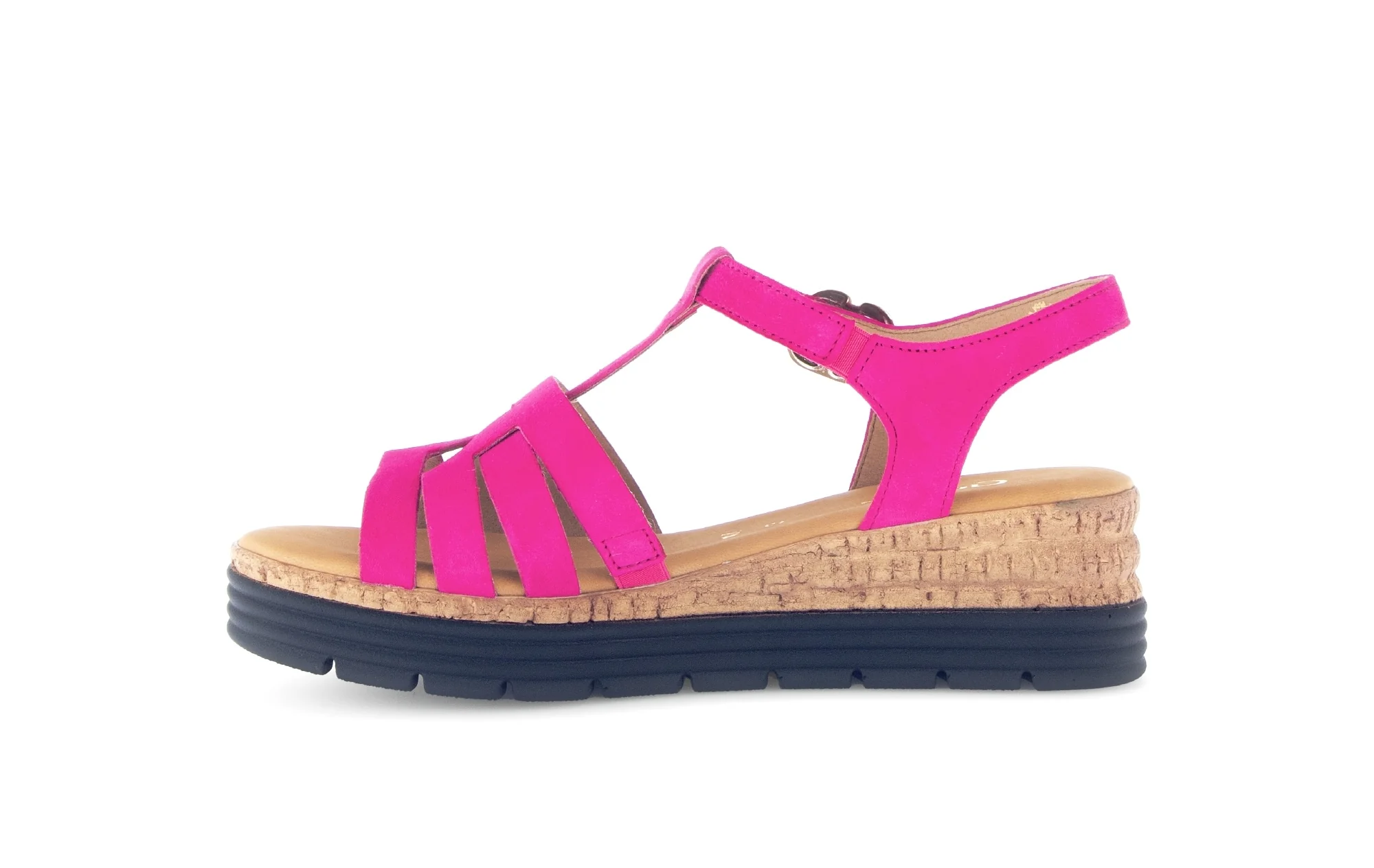 Sandales rose foncé en cuir velours - Image 2