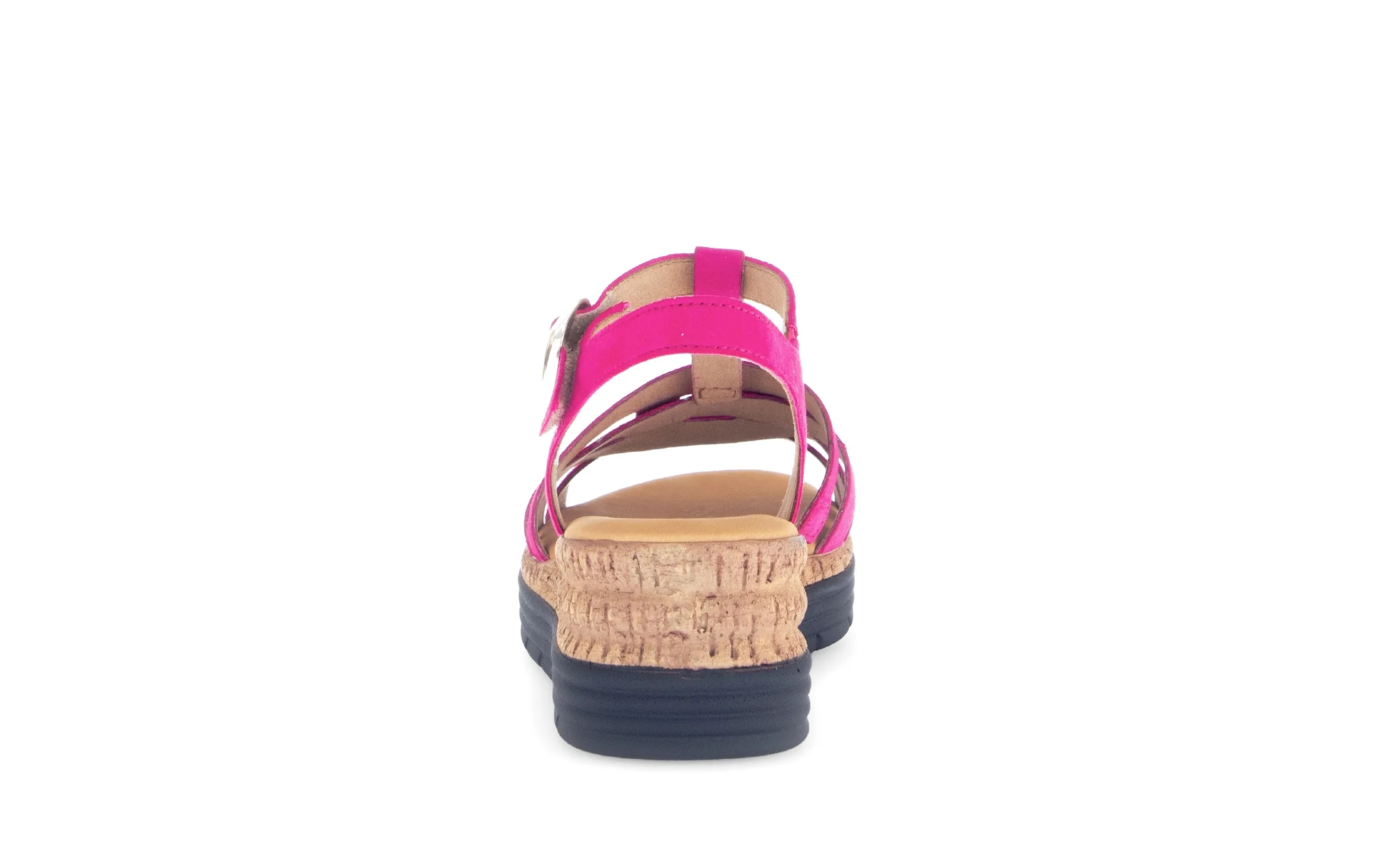 Sandales rose foncé en cuir velours - Image 4