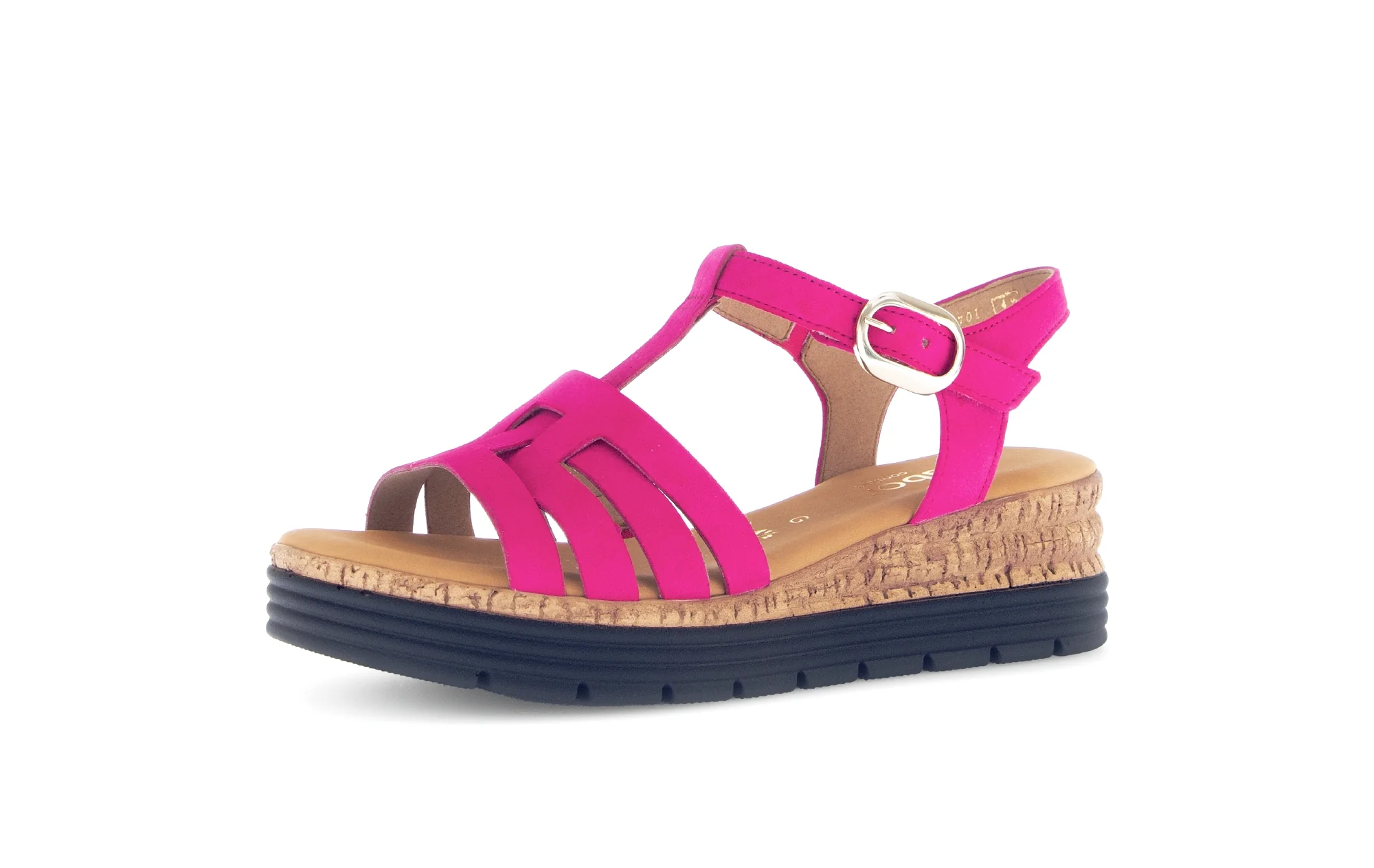 Sandales rose foncé en cuir velours - Image 6