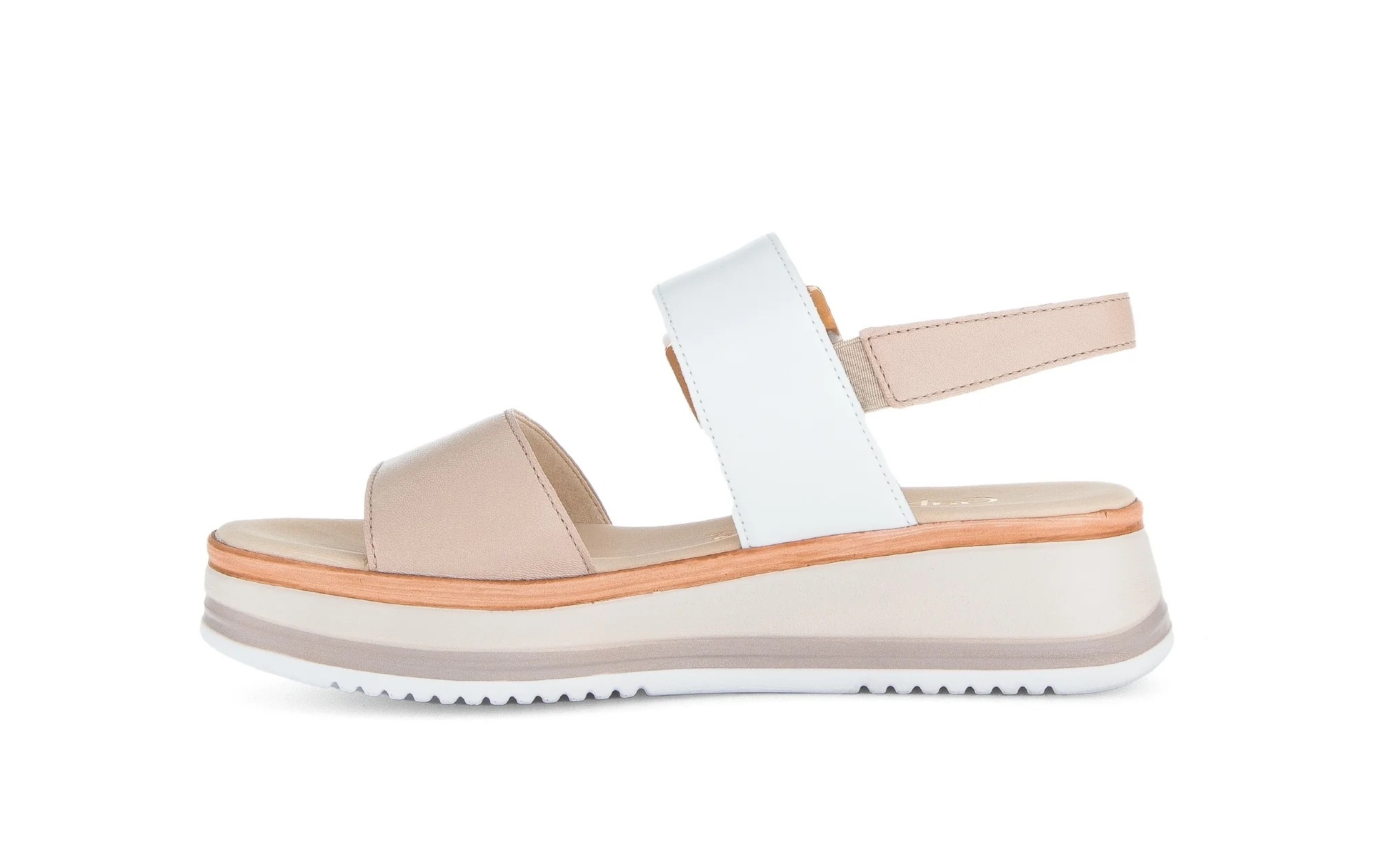 Sandales roses/blanches en cuir lisse - Image 2
