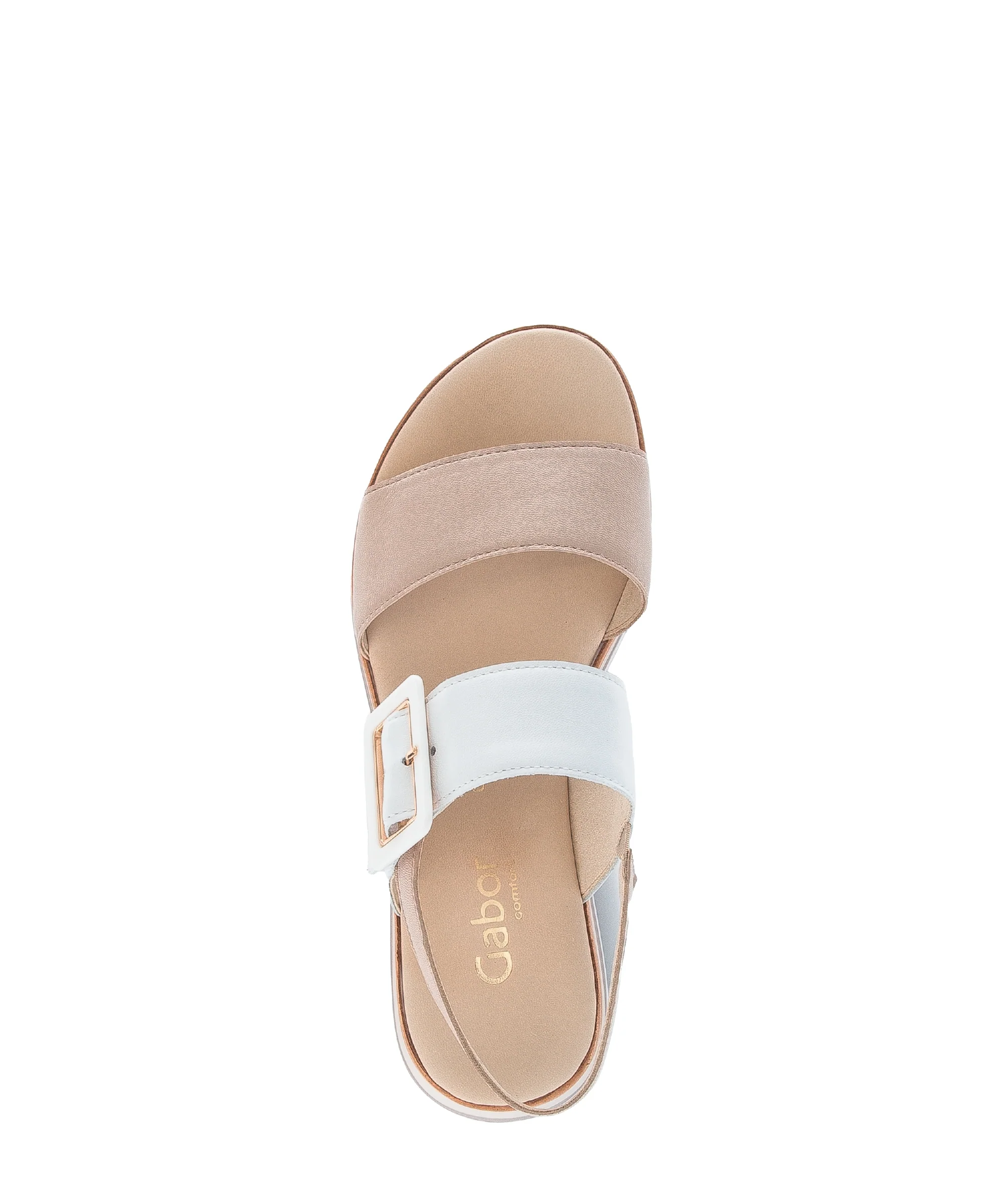Sandales roses/blanches en cuir lisse - Image 3
