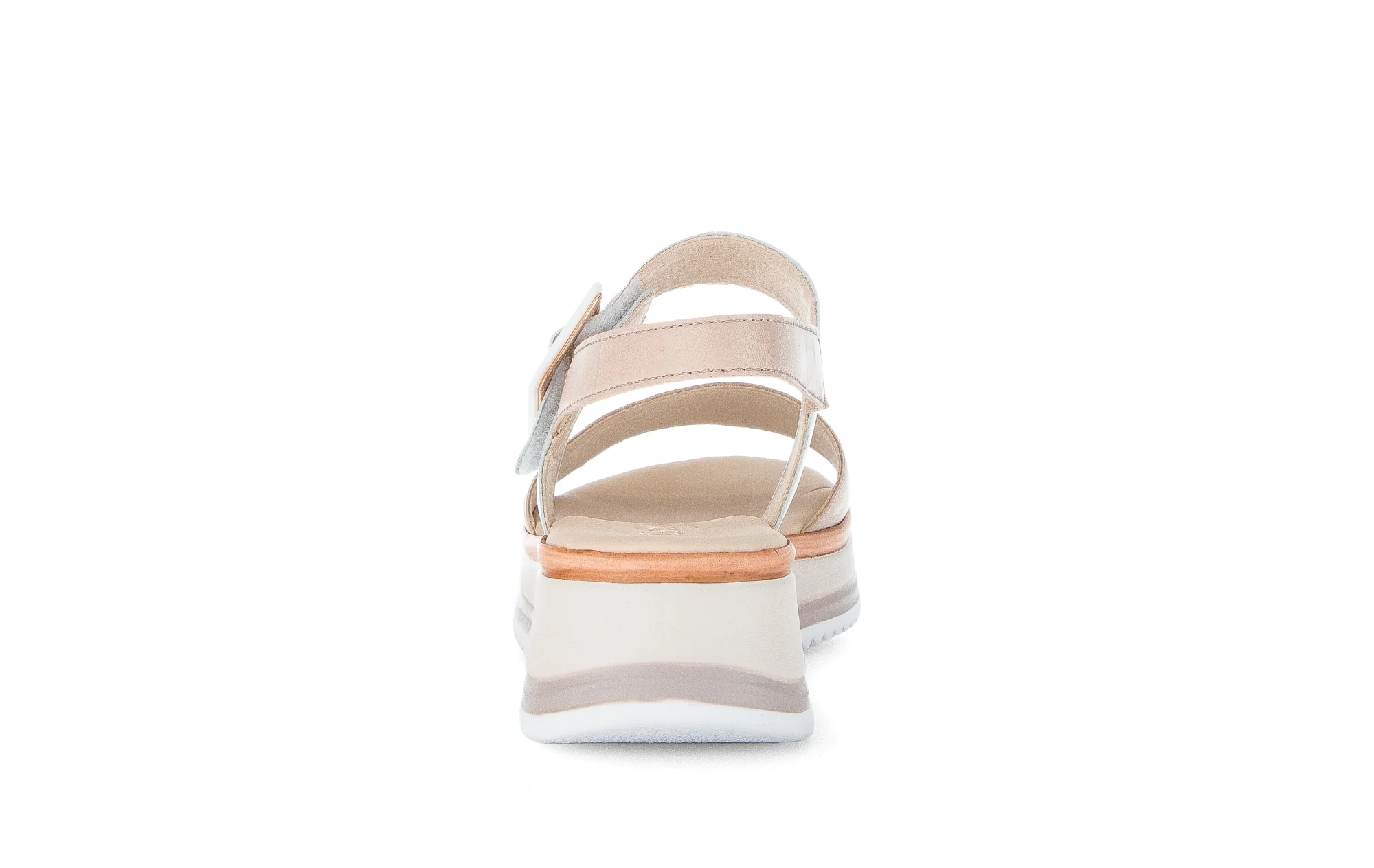 Sandales roses/blanches en cuir lisse - Image 4
