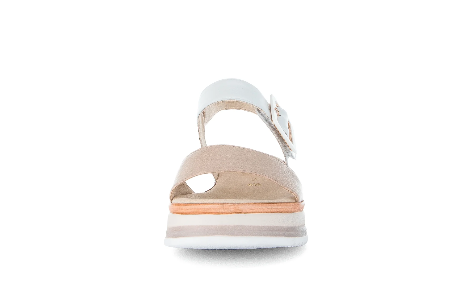 Sandales roses/blanches en cuir lisse - Image 5