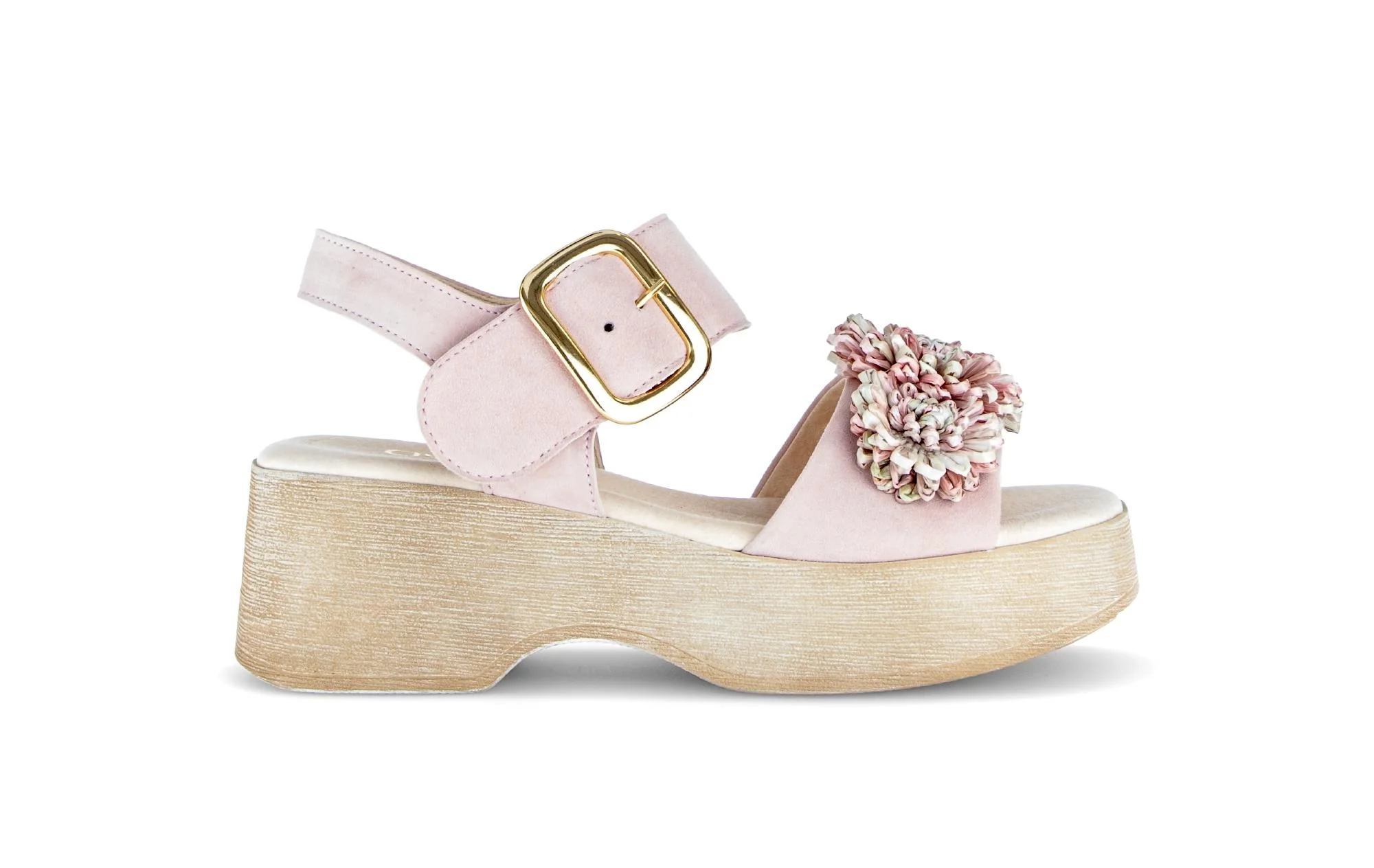 Sandales roses en cuir