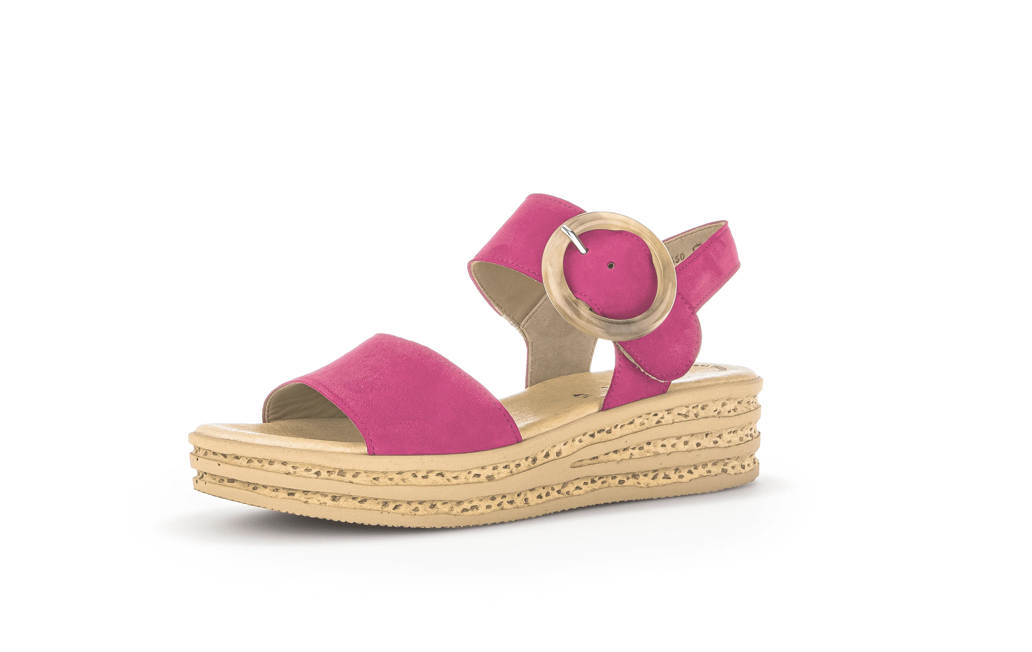 Sandales roses en cuir velours - Image 3