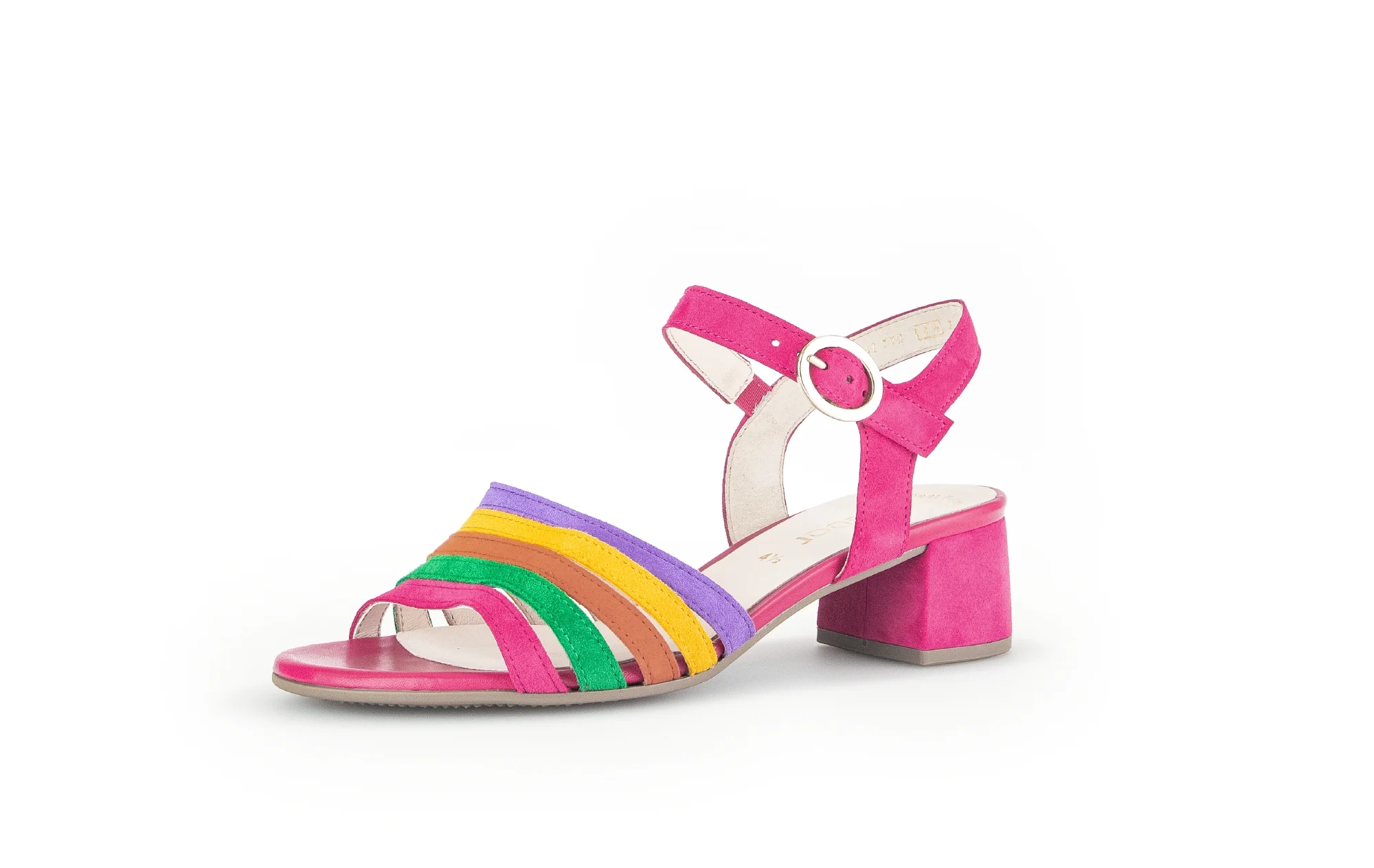 Sandales roses en cuir velours - Image 3