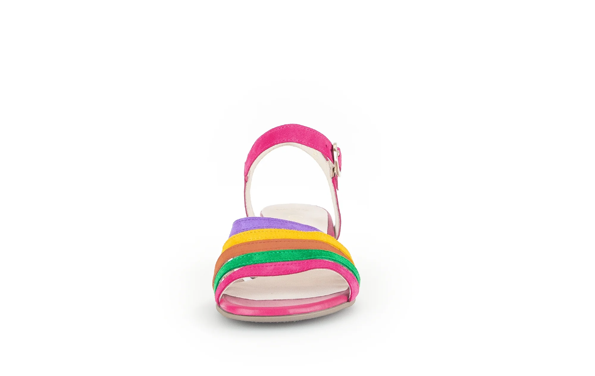 Sandales roses en cuir velours - Image 4