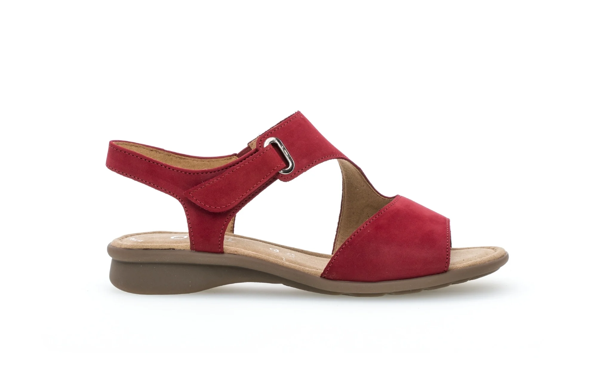 Sandales rouges en cuir nubuck