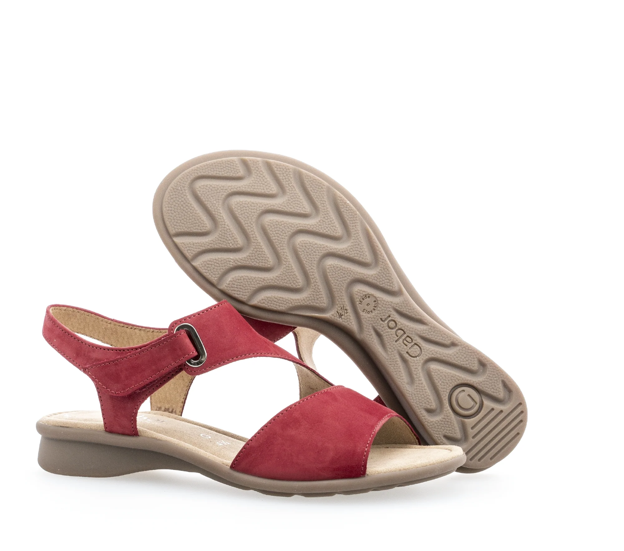 Sandales rouges en cuir nubuck - Image 6