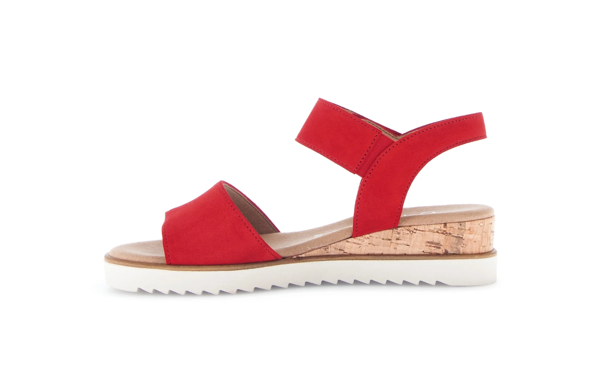Sandales rouges en cuir velours - Image 2