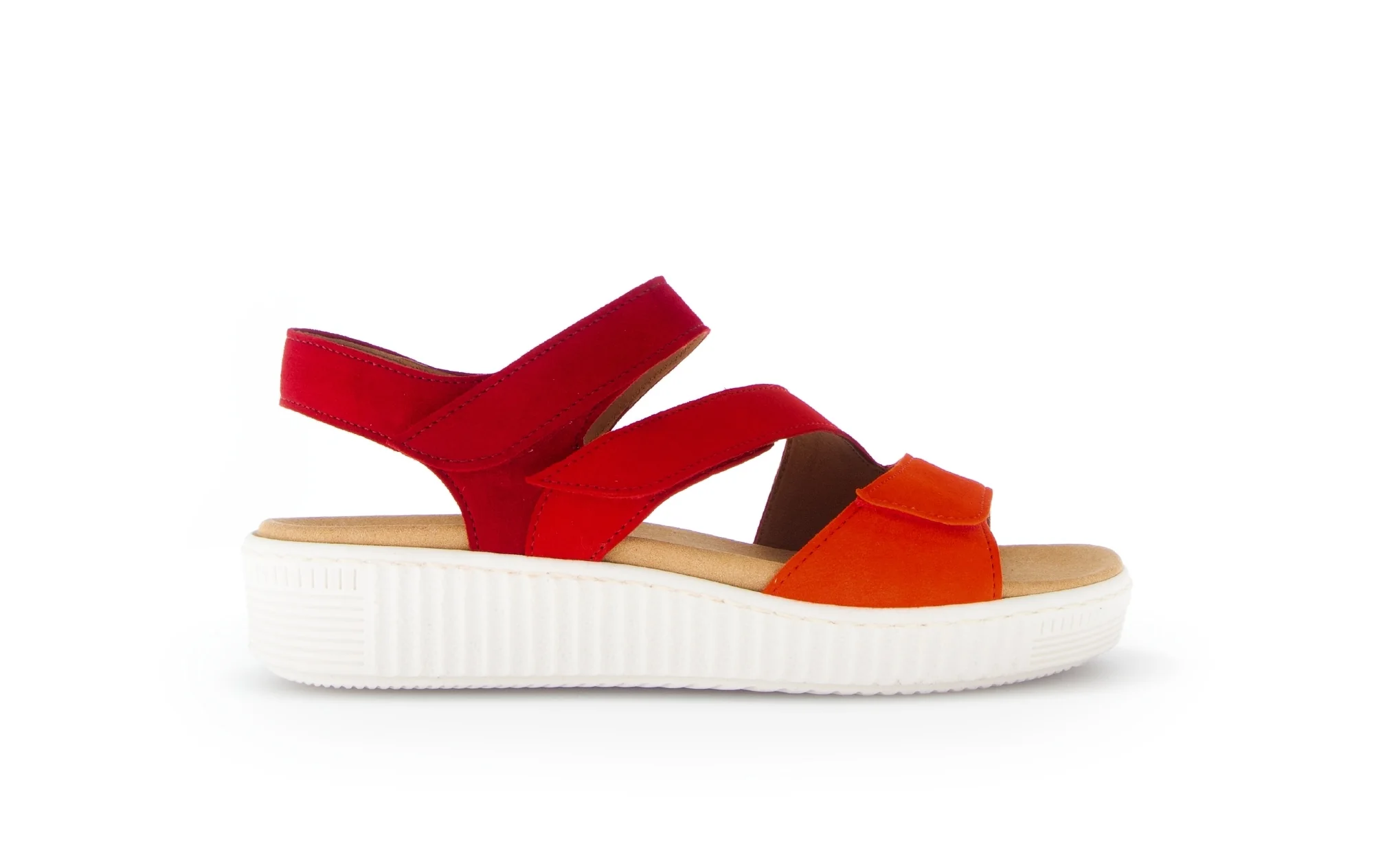 Sandales rouges en cuir velours