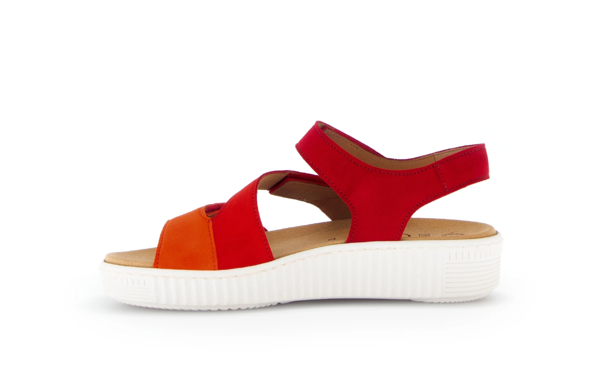 Sandales rouges en cuir velours - Image 2