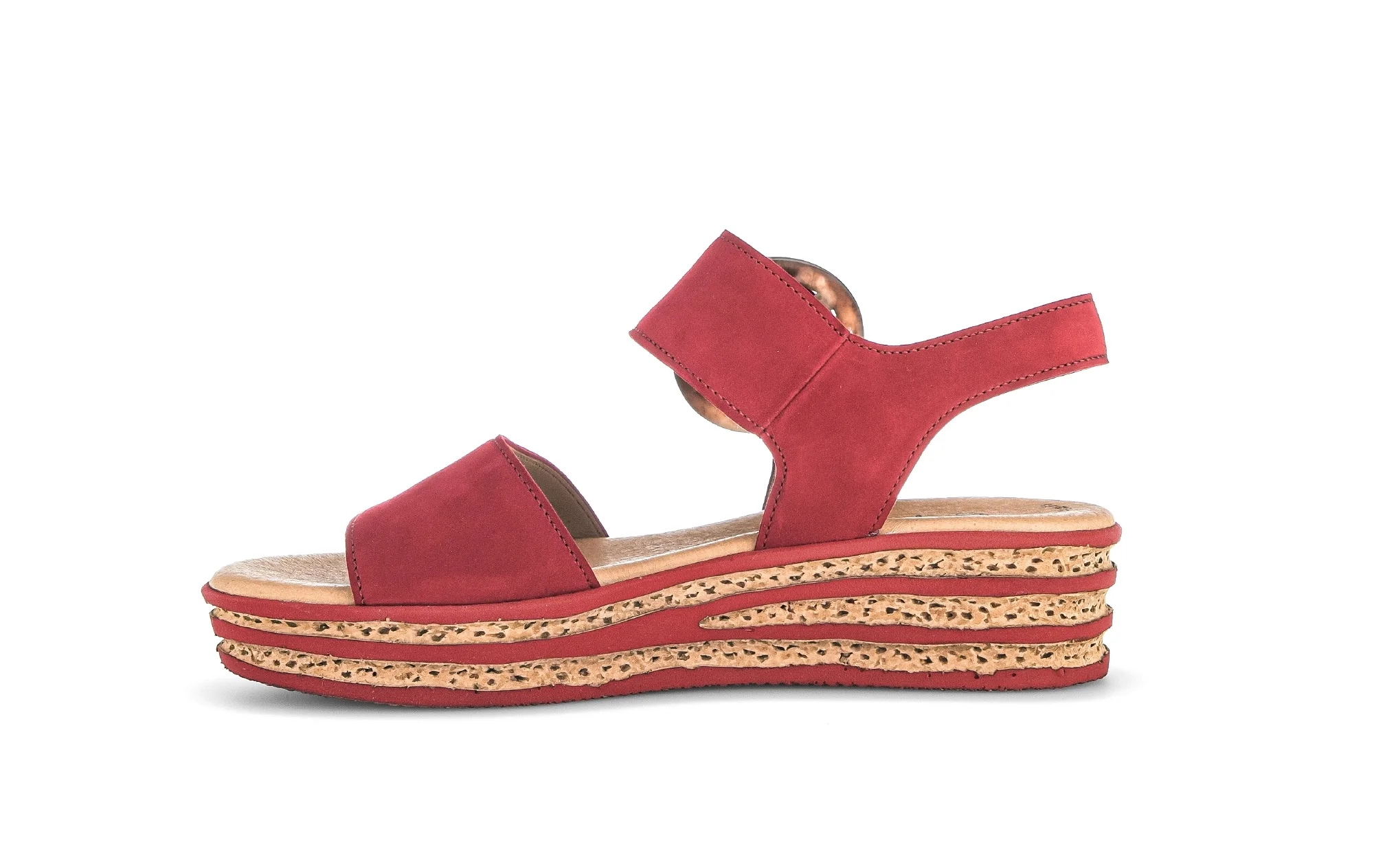Sandales rouges en cuir velours - Image 2