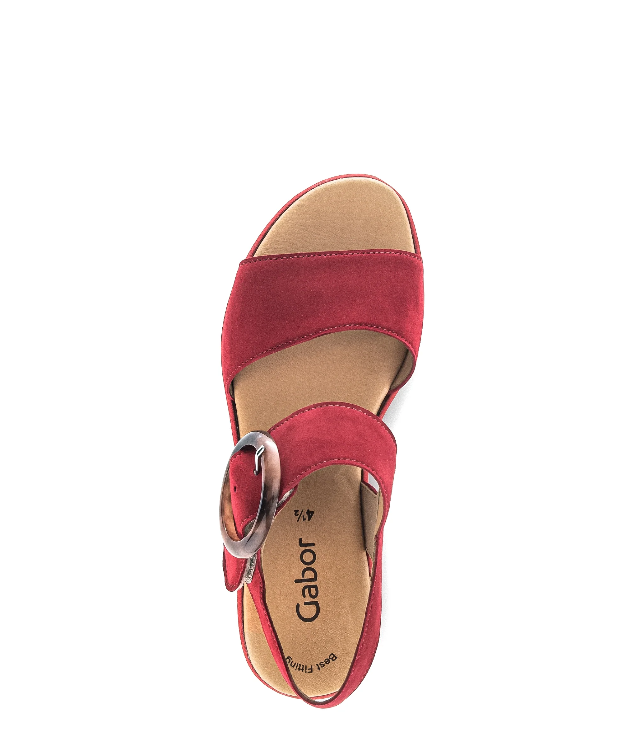Sandales rouges en cuir velours - Image 3