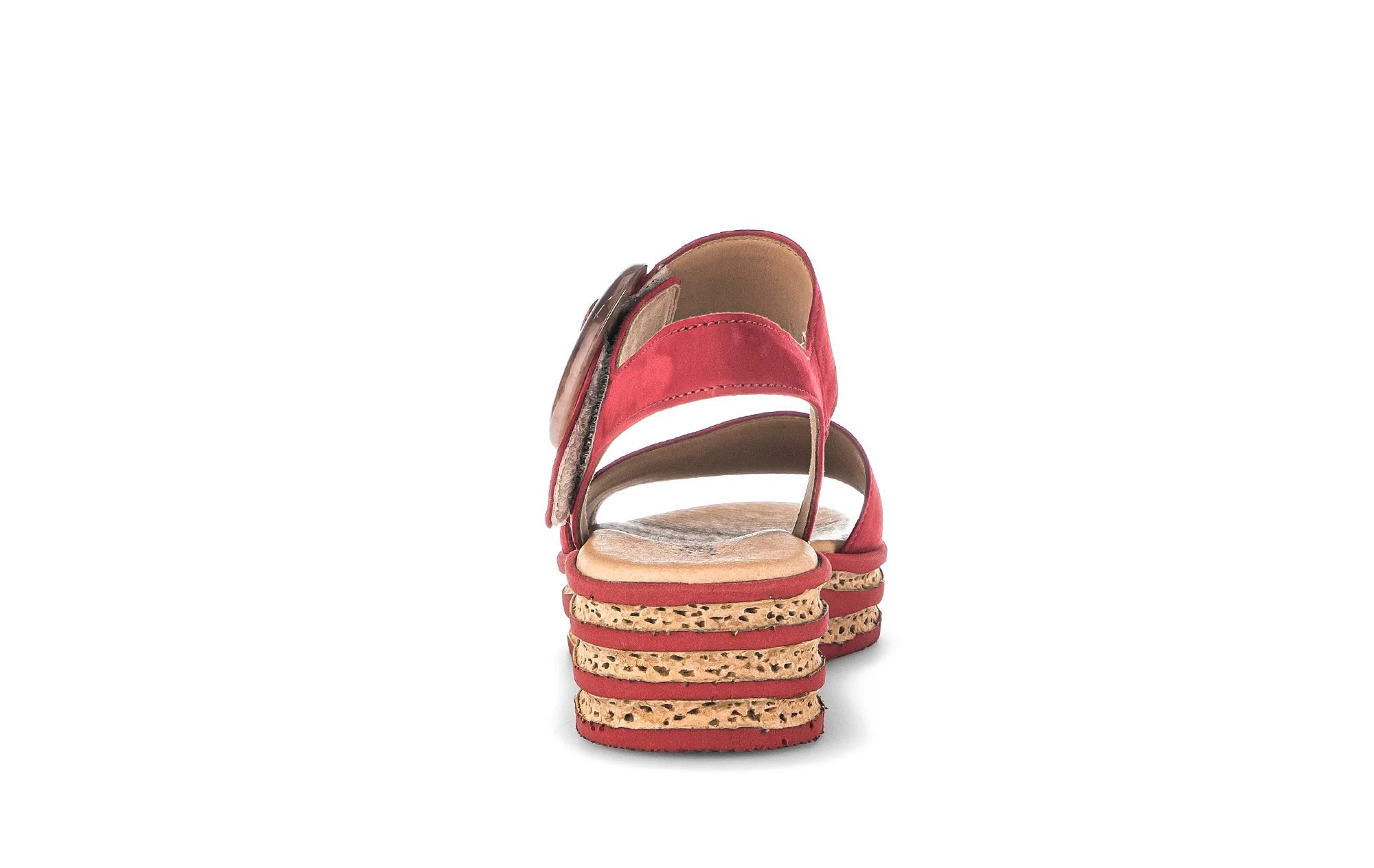 Sandales rouges en cuir velours - Image 4