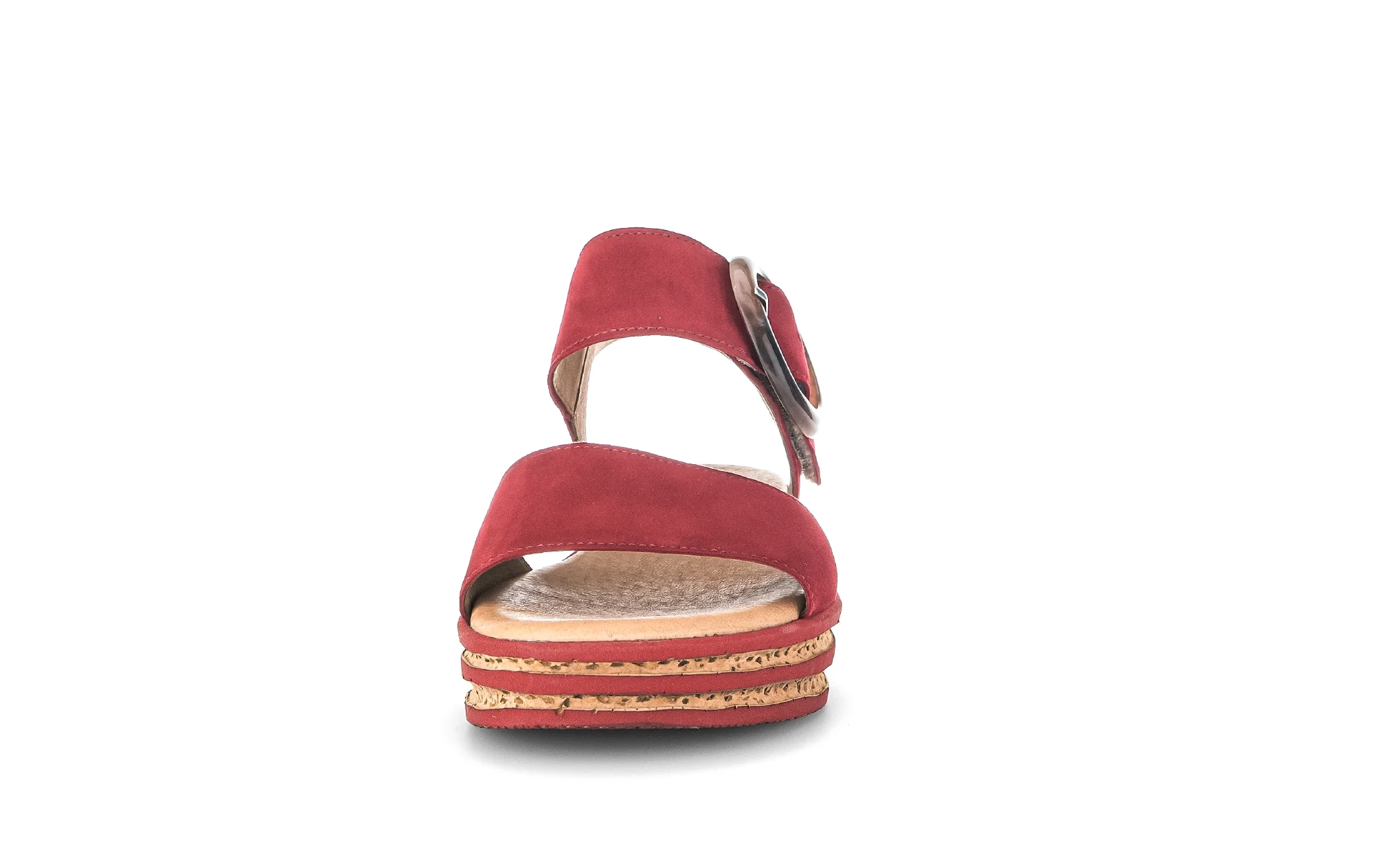 Sandales rouges en cuir velours - Image 5