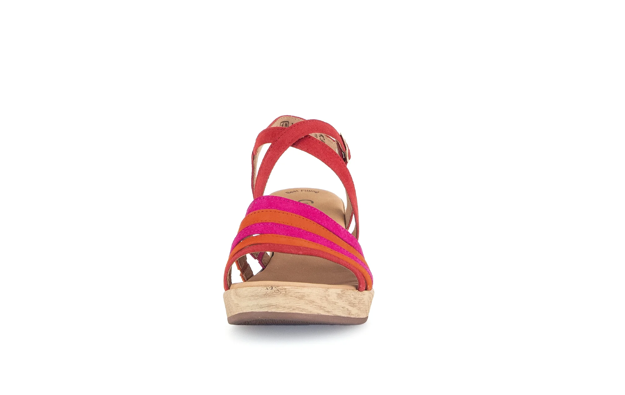 Sandales rouges/pinks/orange en cuir velours - Image 4