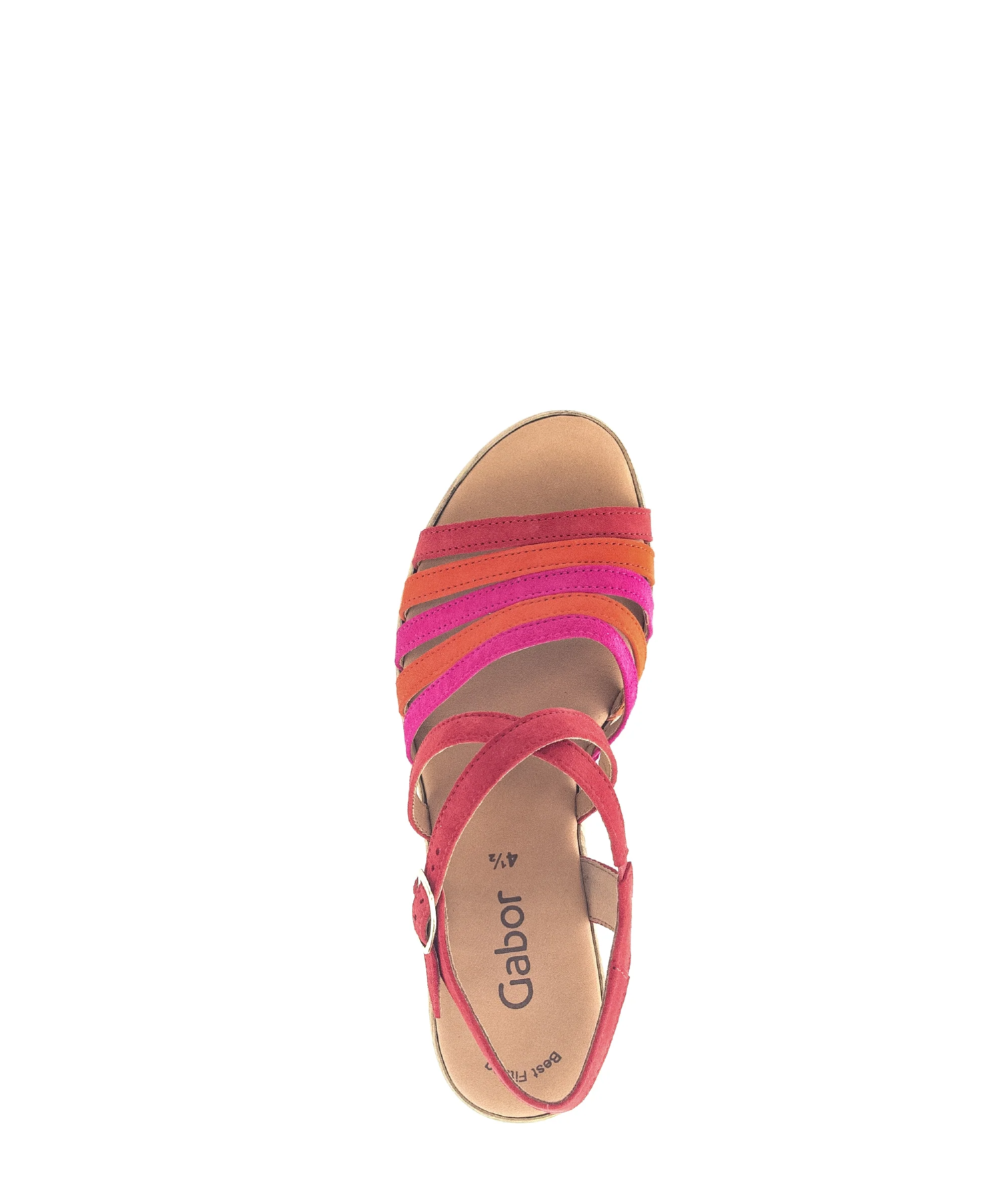 Sandales rouges/pinks/orange en cuir velours - Image 5
