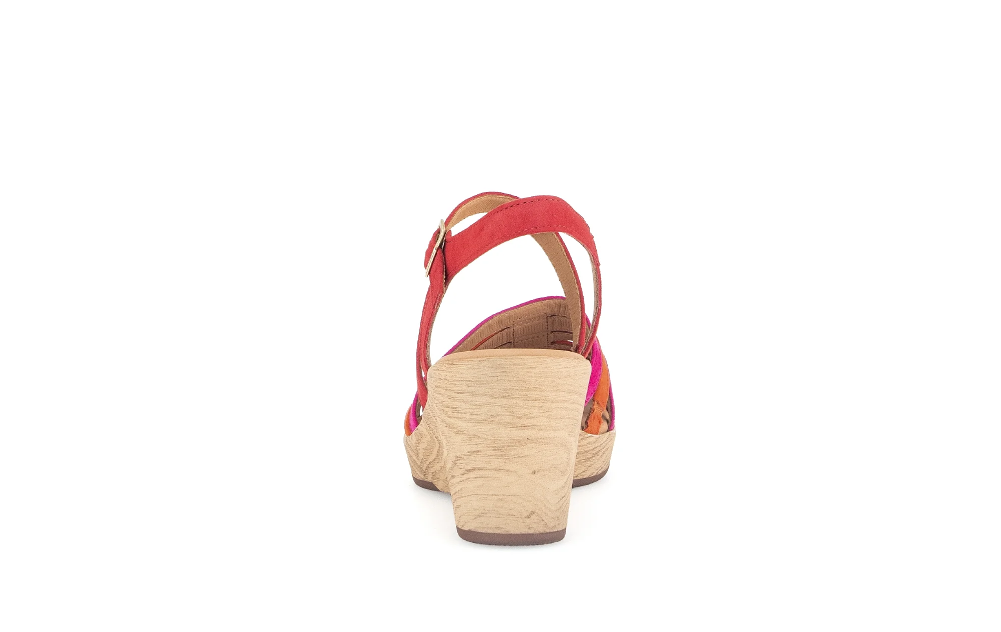 Sandales rouges/pinks/orange en cuir velours - Image 6