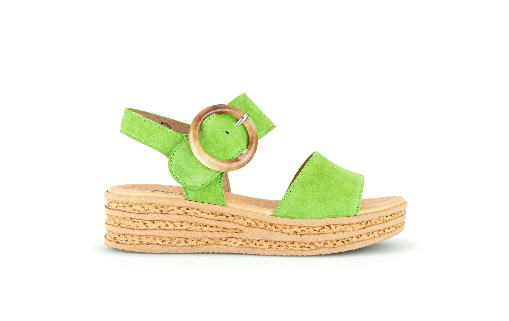 Sandales vertes en cuir