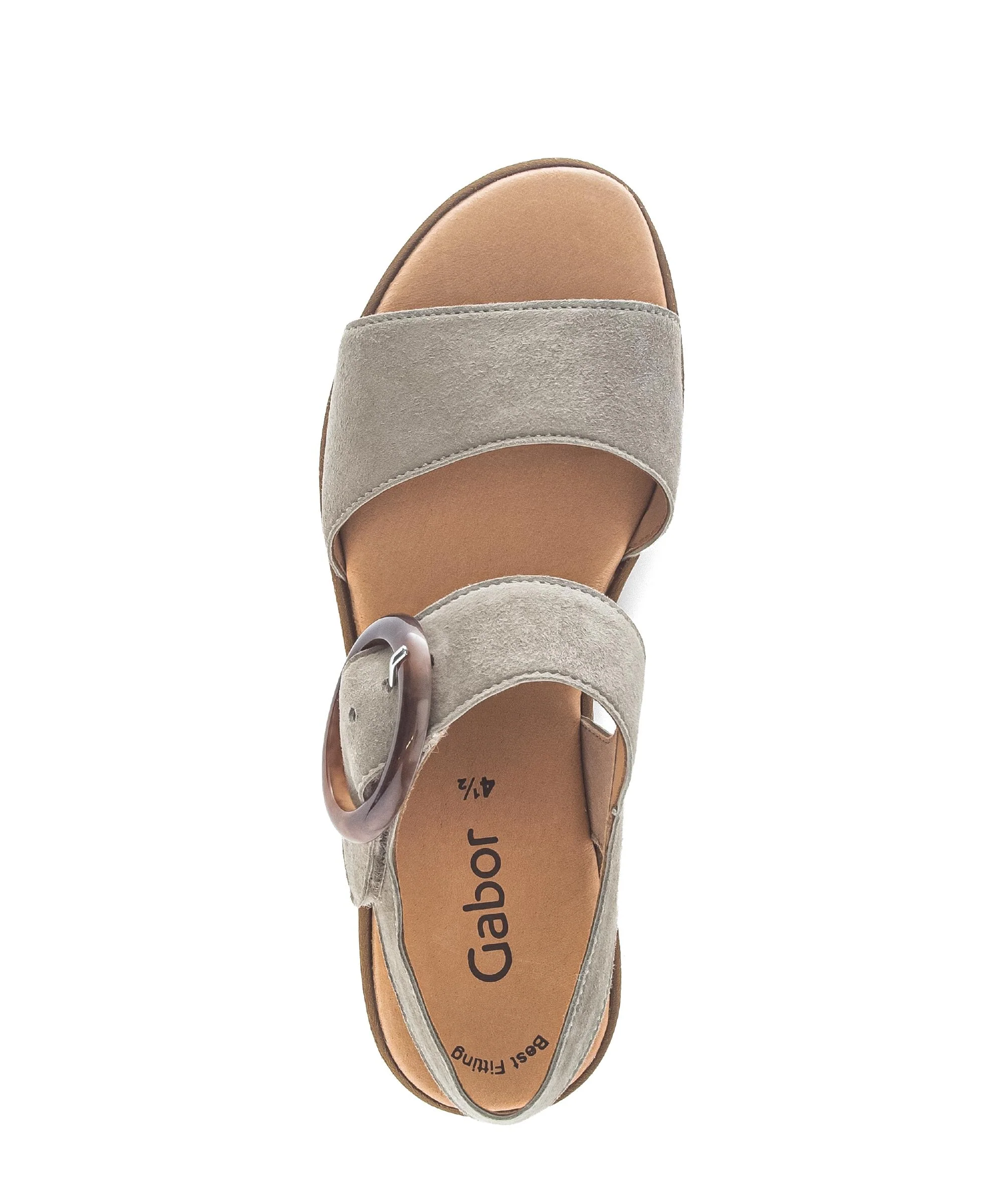 Sandales beiges/métallisées en nubuck - Image 3