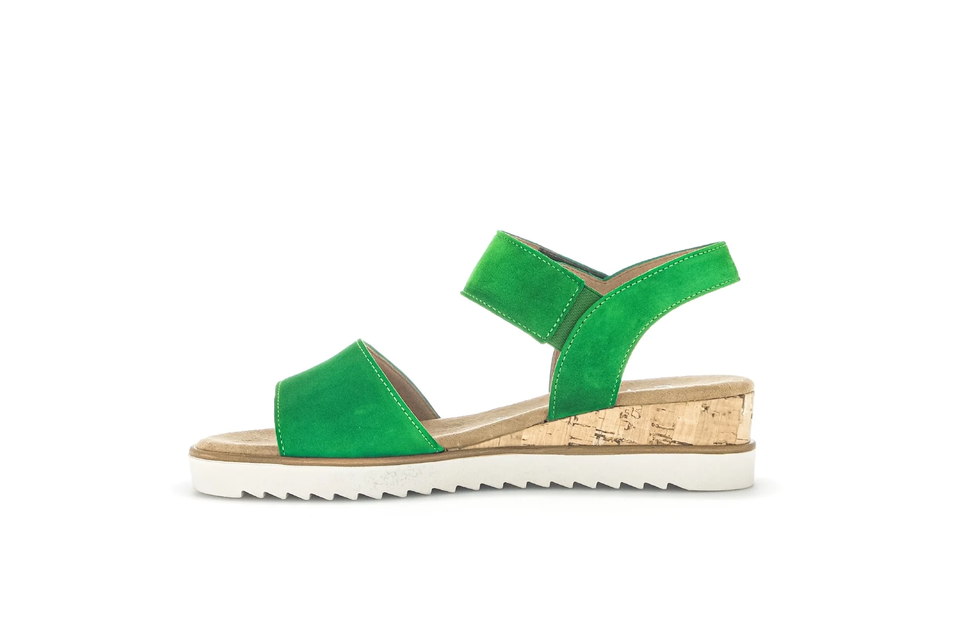 Sandales vertes en cuir velours - Image 2