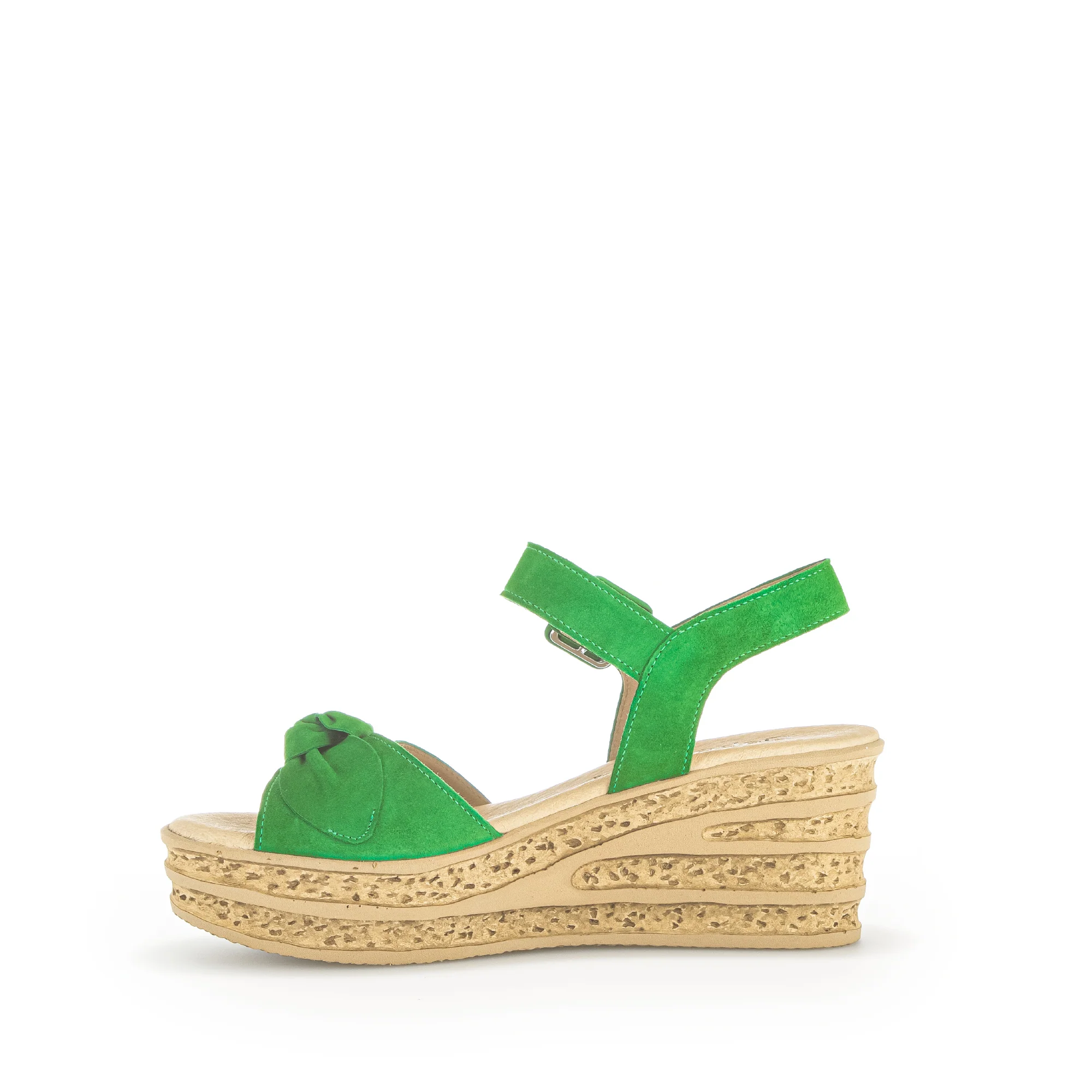 Sandales vertes en cuir velours - Image 2
