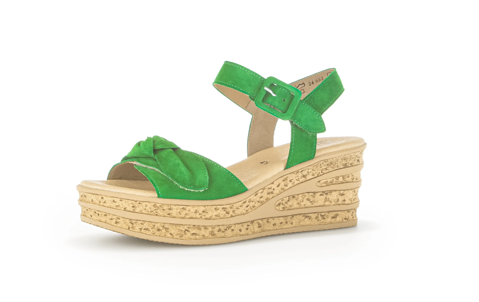 Sandales vertes en cuir velours - Image 3