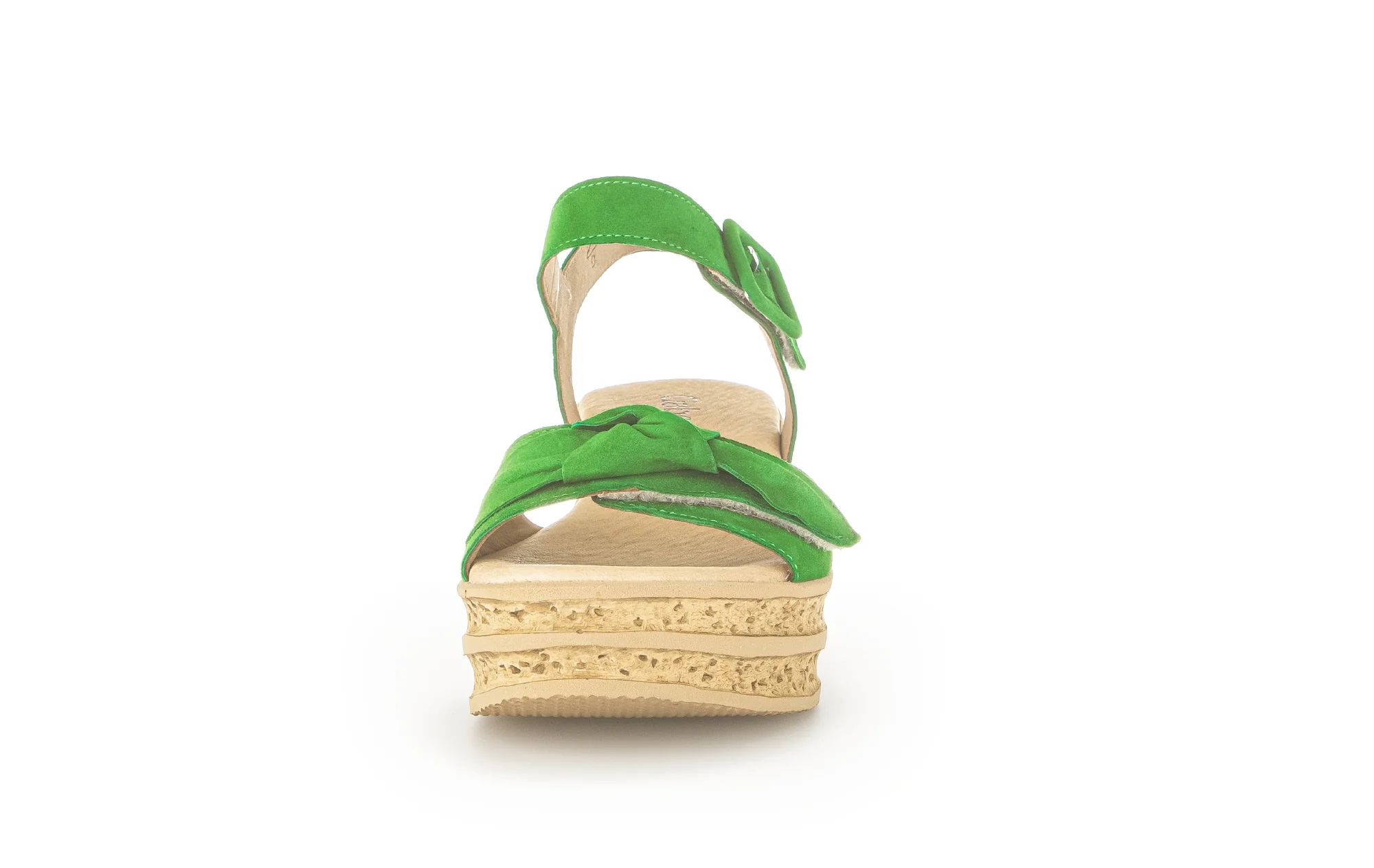Sandales vertes en cuir velours - Image 4